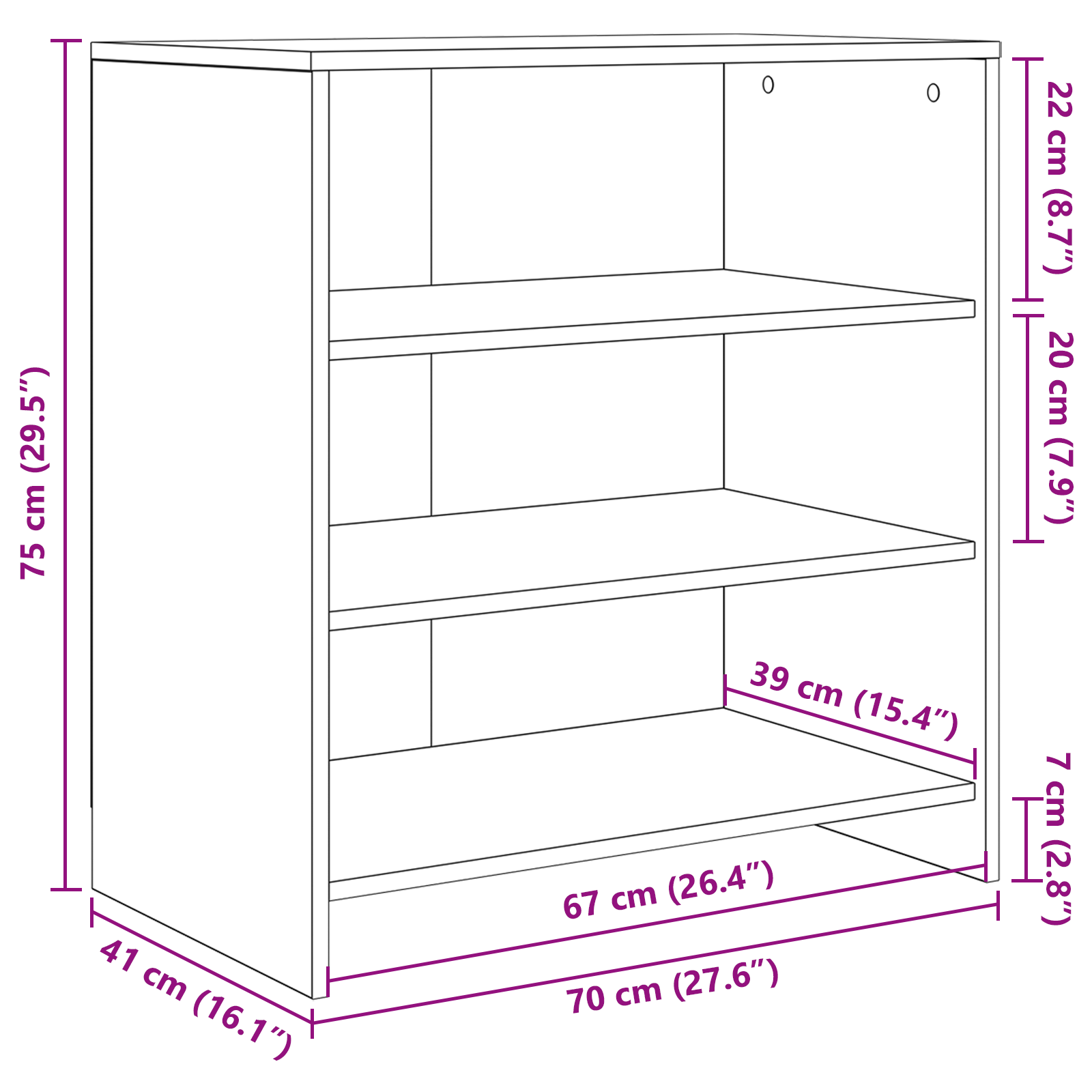 bufet din lemn vechi 70x41x75 cm lemn prelucrat GartenMobel Dekor