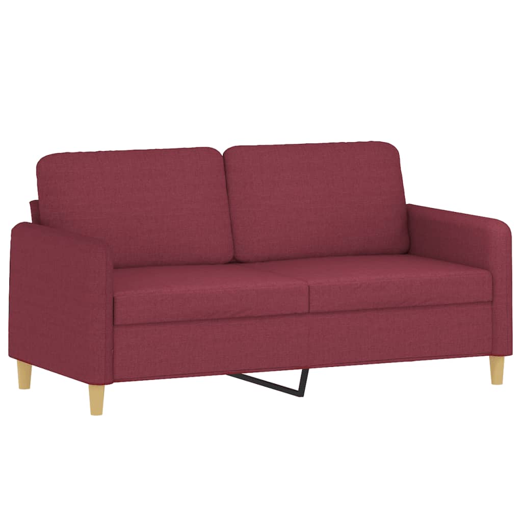 Canapea cu 2 locuri cu pernuțe, roșu vin, 140 cm, textil GartenMobel Dekor