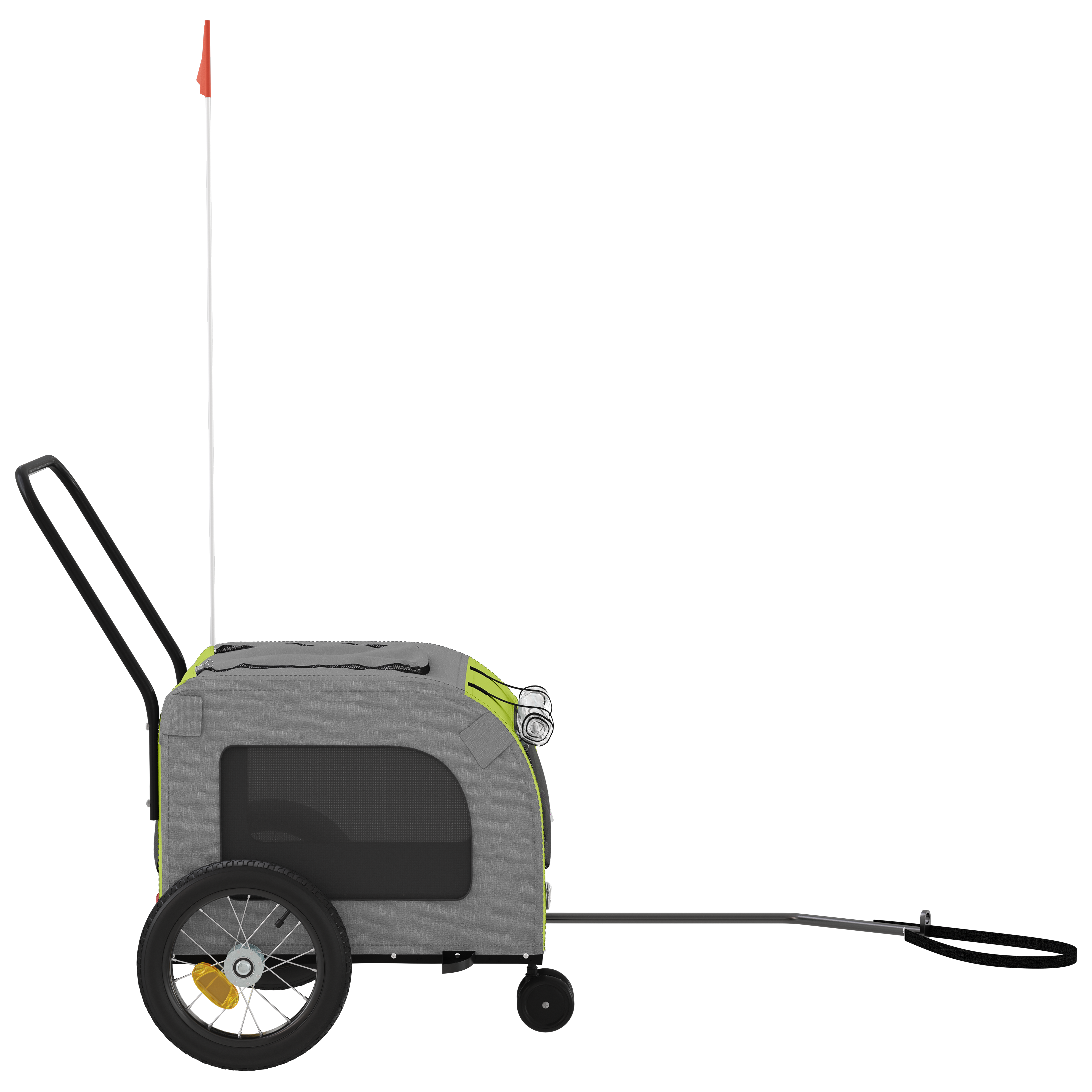 Cărucior verde pentru câini Poliester, Oțel 124 x 53 x 53 cm GartenMobel Dekor