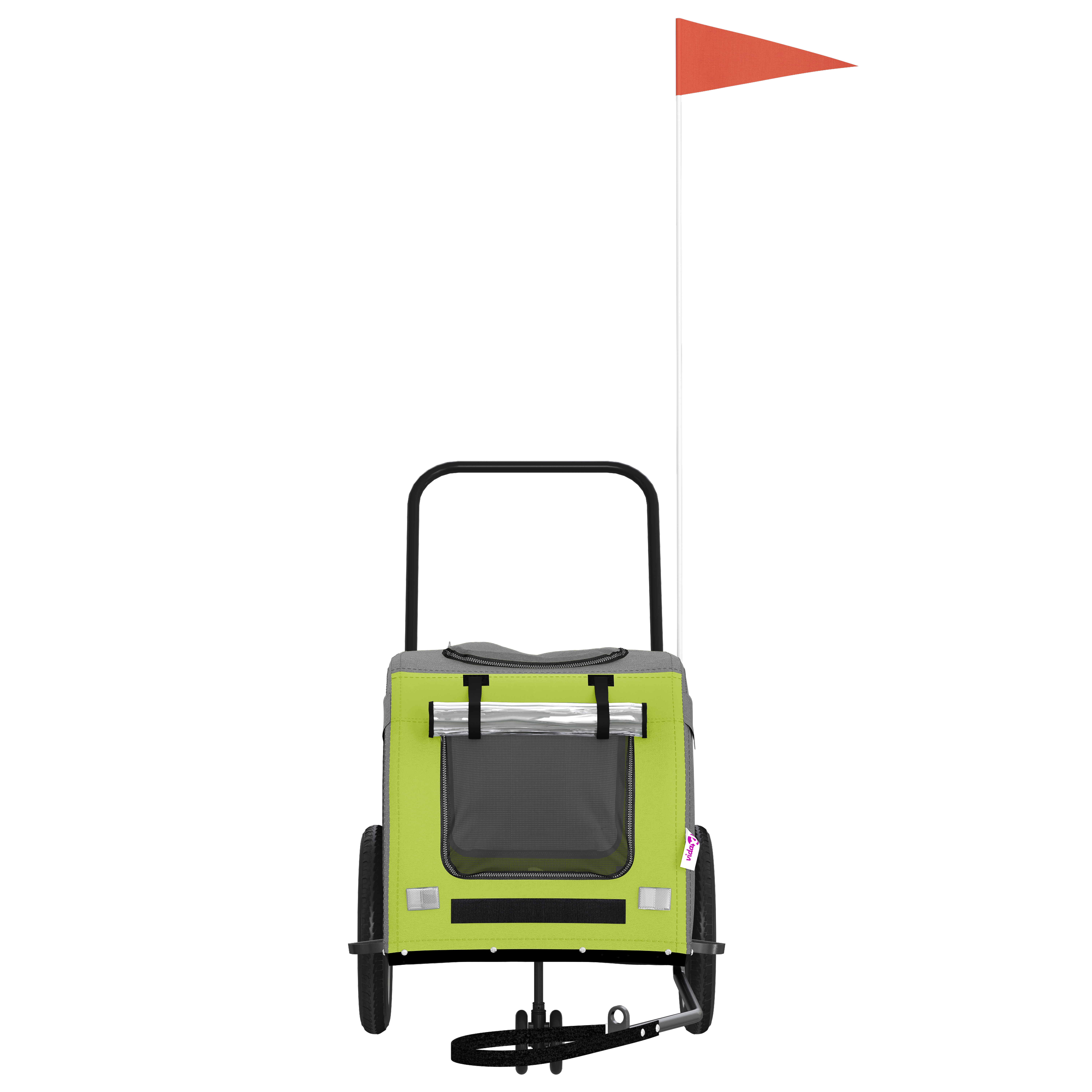 Cărucior verde pentru câini Poliester, Oțel 124 x 53 x 53 cm GartenMobel Dekor