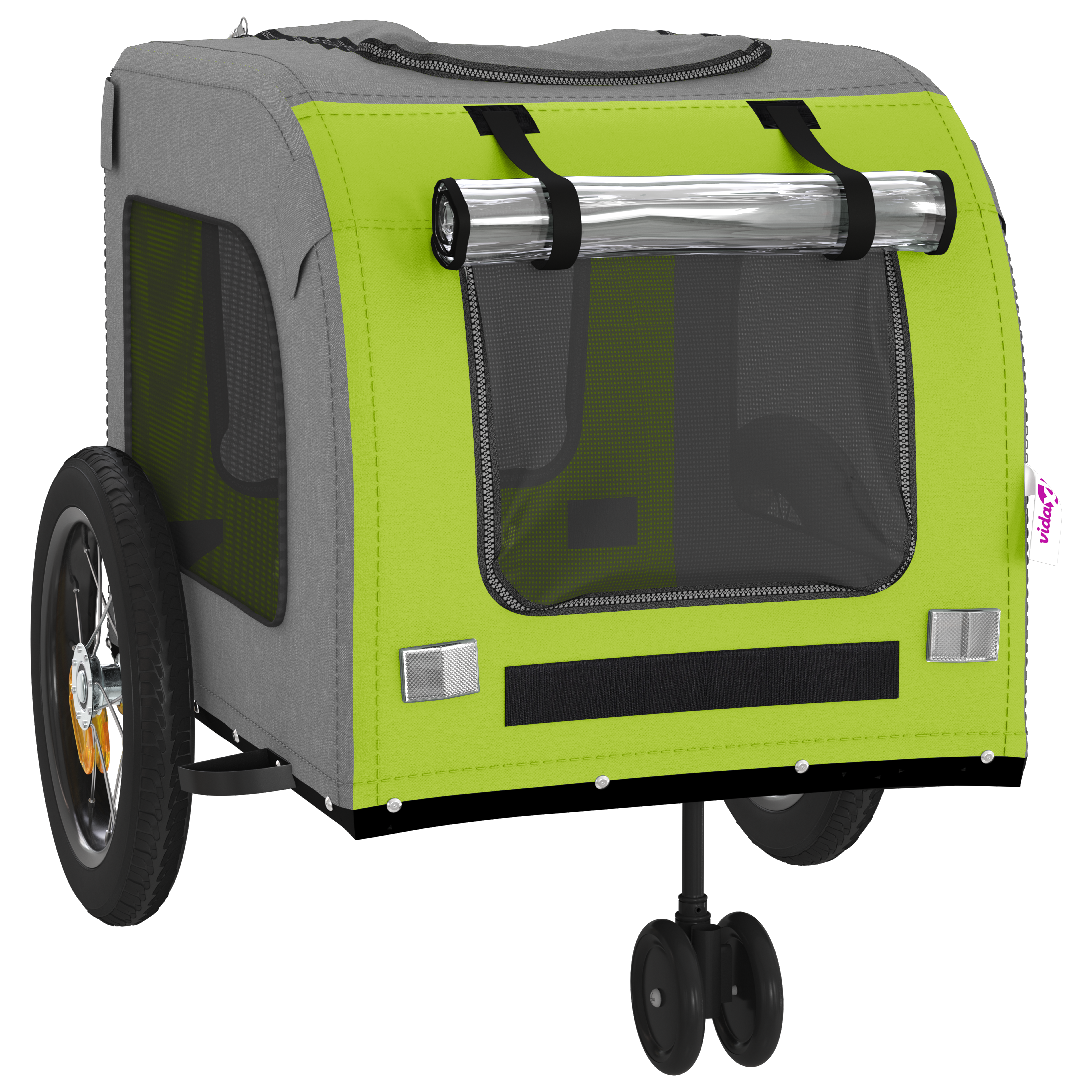 Cărucior verde pentru câini Poliester, Oțel 124 x 53 x 53 cm GartenMobel Dekor