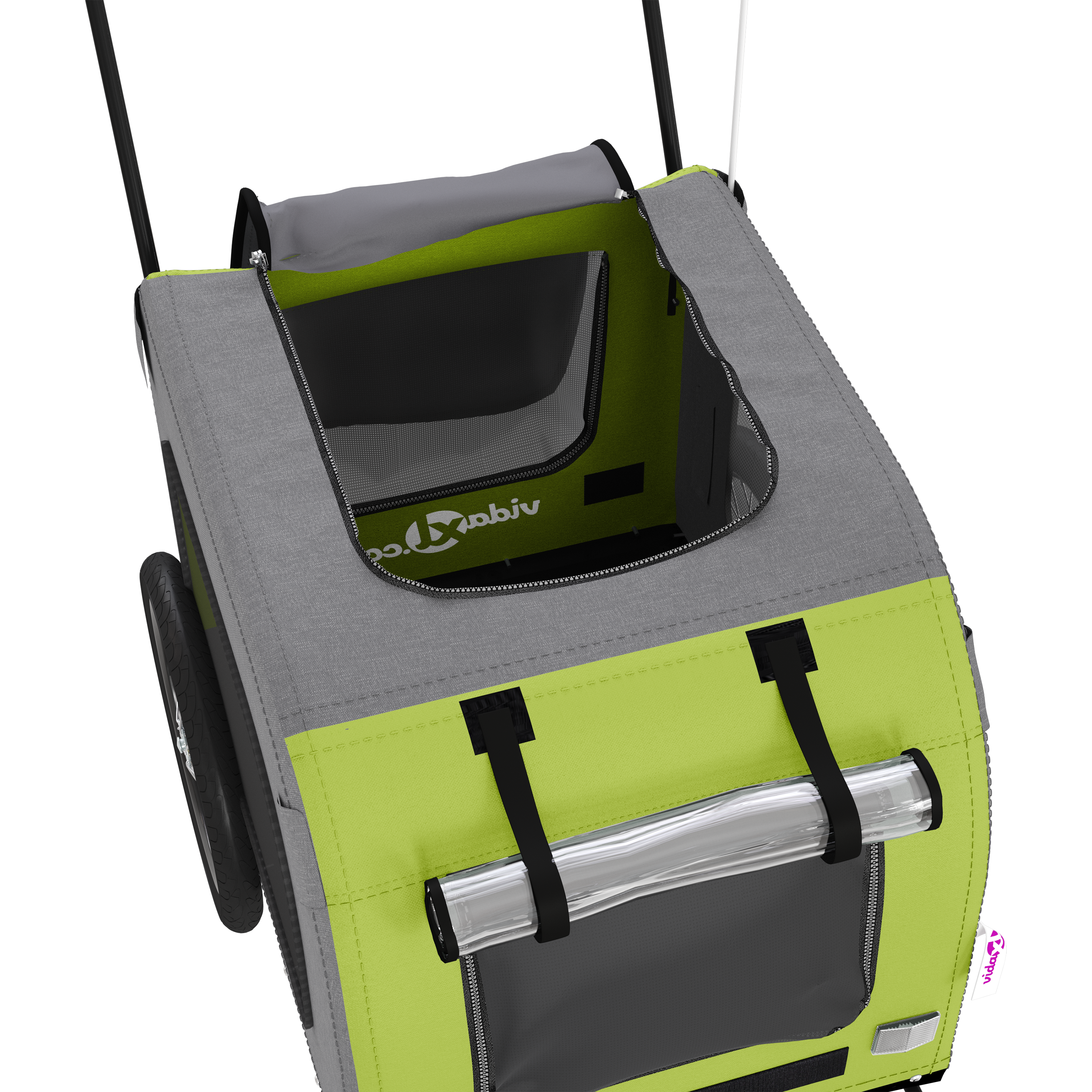 Cărucior verde pentru câini Poliester, Oțel 124 x 53 x 53 cm GartenMobel Dekor