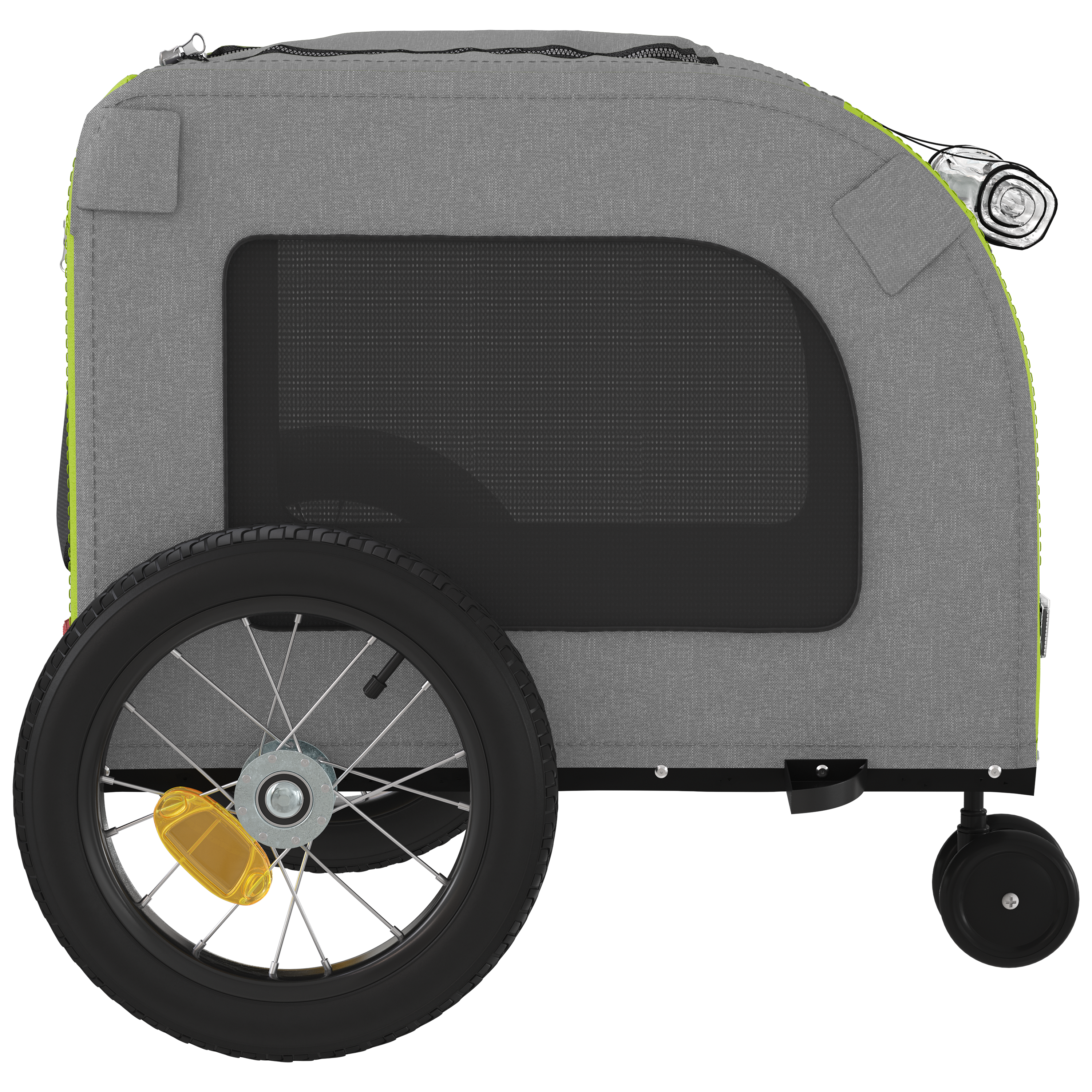 Cărucior verde pentru câini Poliester, Oțel 124 x 53 x 53 cm GartenMobel Dekor