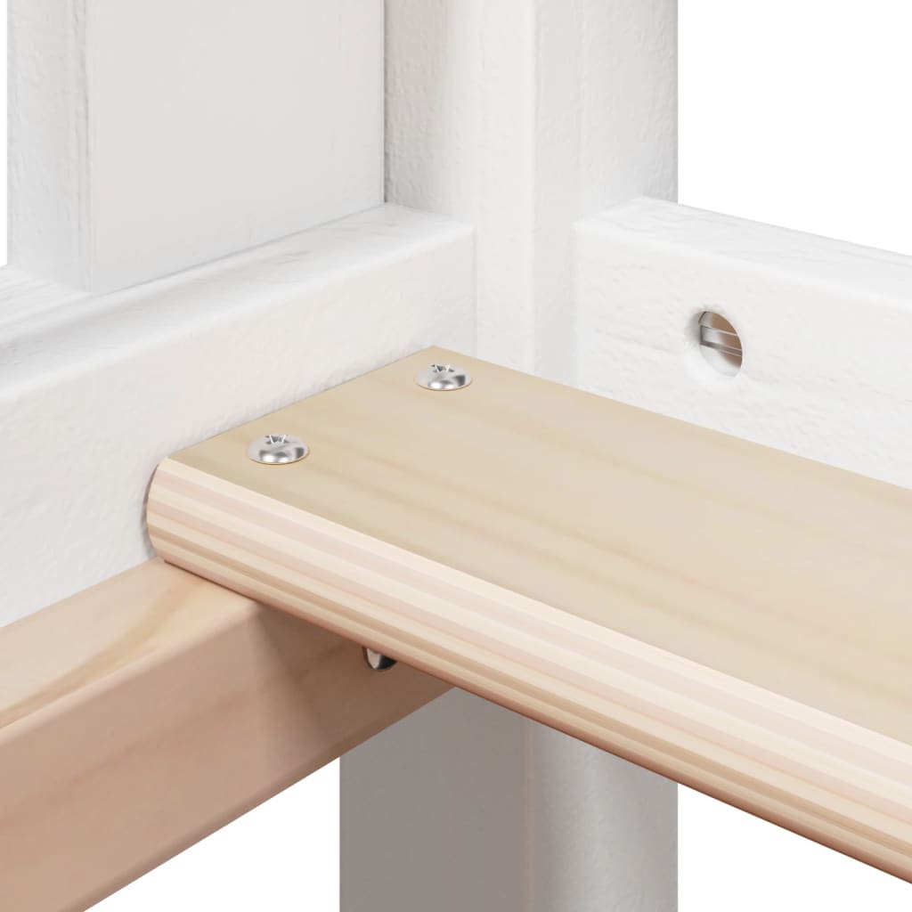 Pat înalt cu acoperiș, alb, 75x190 cm, lemn masiv de pin GartenMobel Dekor