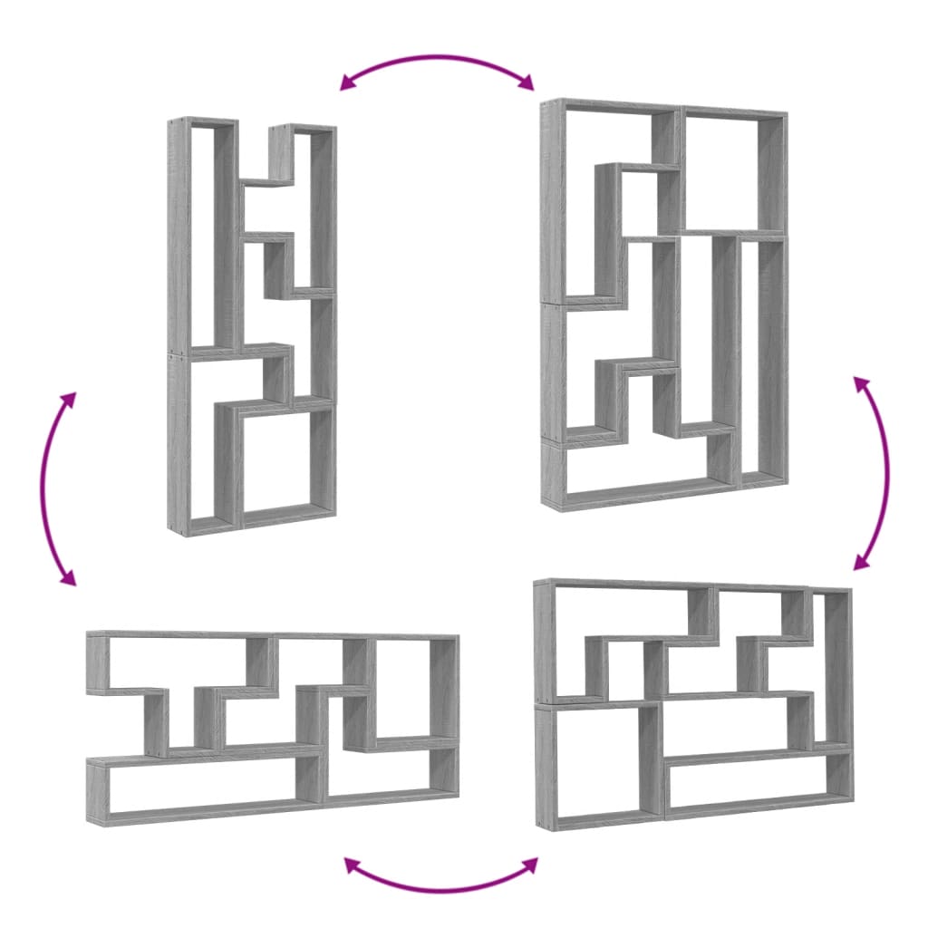 Raft de perete, gri sonoma, 96x12x64 cm, lemn prelucrat GartenMobel Dekor