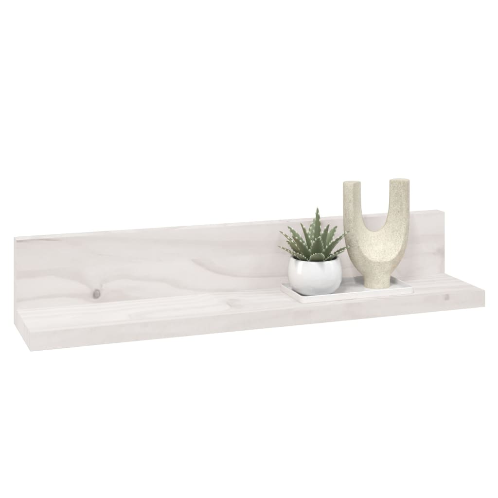 Rafturi de perete, 2 buc., alb, 50x11x9 cm, lemn masiv de pin GartenMobel Dekor