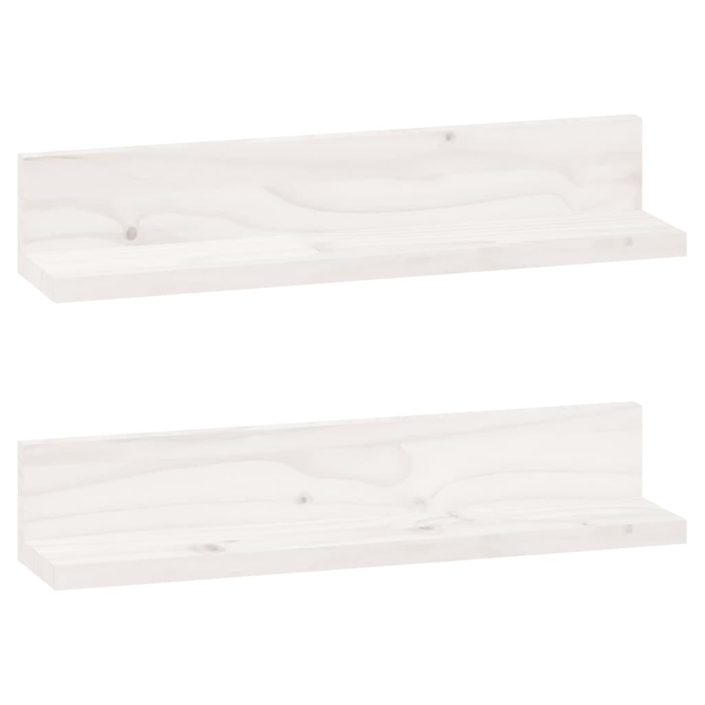 Rafturi de perete, 2 buc., alb, 50x11x9 cm, lemn masiv de pin GartenMobel Dekor