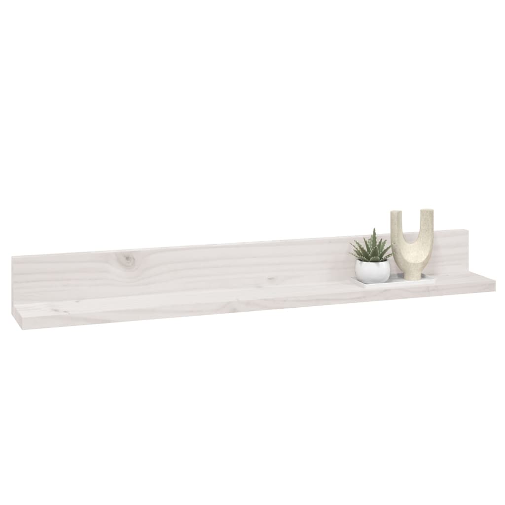 Rafturi de perete, 2 buc., alb, 80x11x9 cm, lemn masiv de pin GartenMobel Dekor
