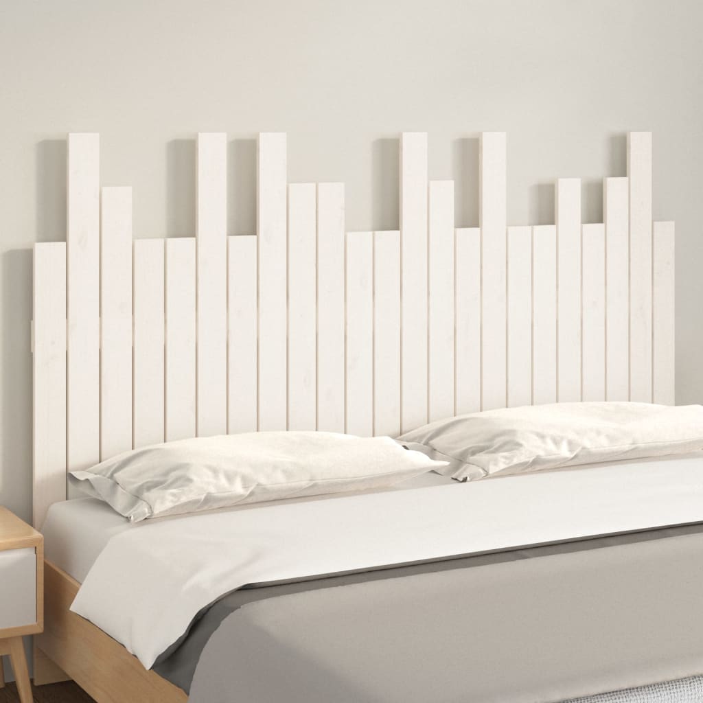 Tăblie de pat pentru perete, alb, 146,5x3x80 cm, lemn masiv pin GartenMobel Dekor