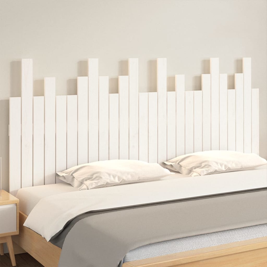 Tăblie de pat pentru perete, alb, 166x3x80 cm, lemn masiv pin GartenMobel Dekor