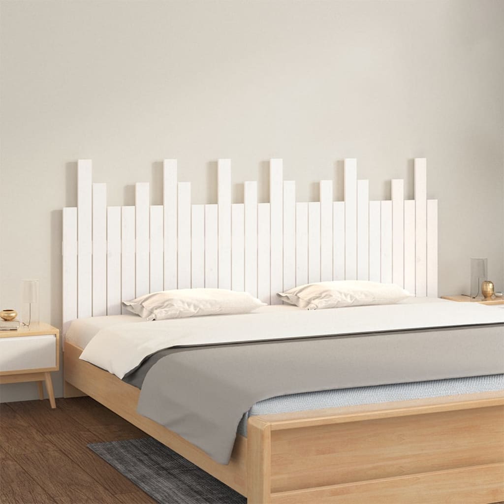 Tăblie de pat pentru perete, alb, 185x3x80 cm, lemn masiv pin GartenMobel Dekor