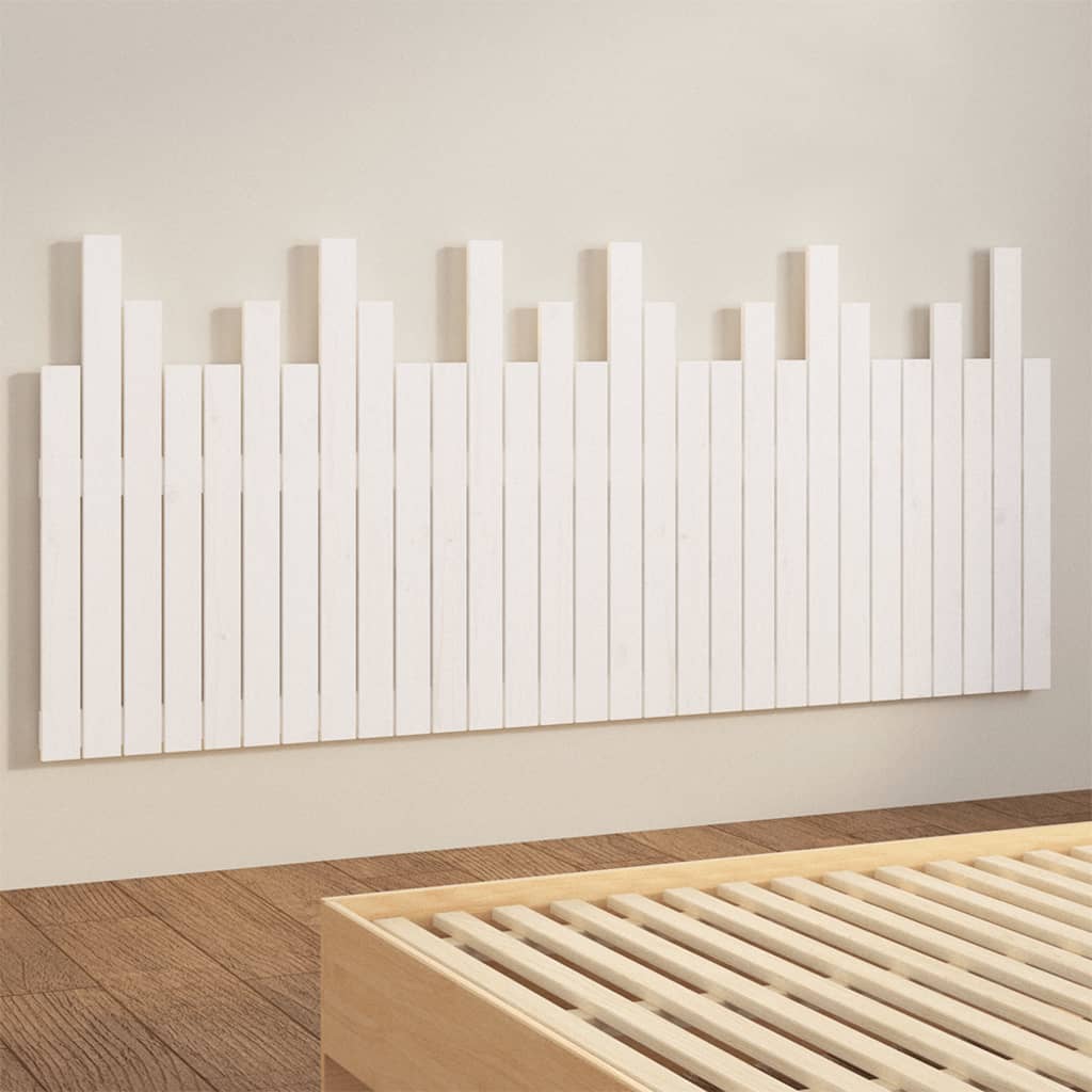 Tăblie de pat pentru perete, alb, 185x3x80 cm, lemn masiv pin GartenMobel Dekor