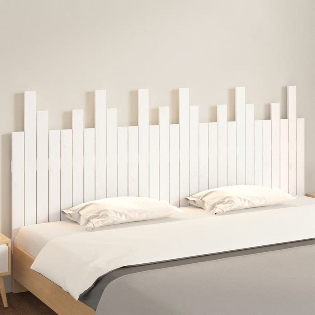 Tăblie de pat pentru perete, alb, 185x3x80 cm, lemn masiv pin GartenMobel Dekor