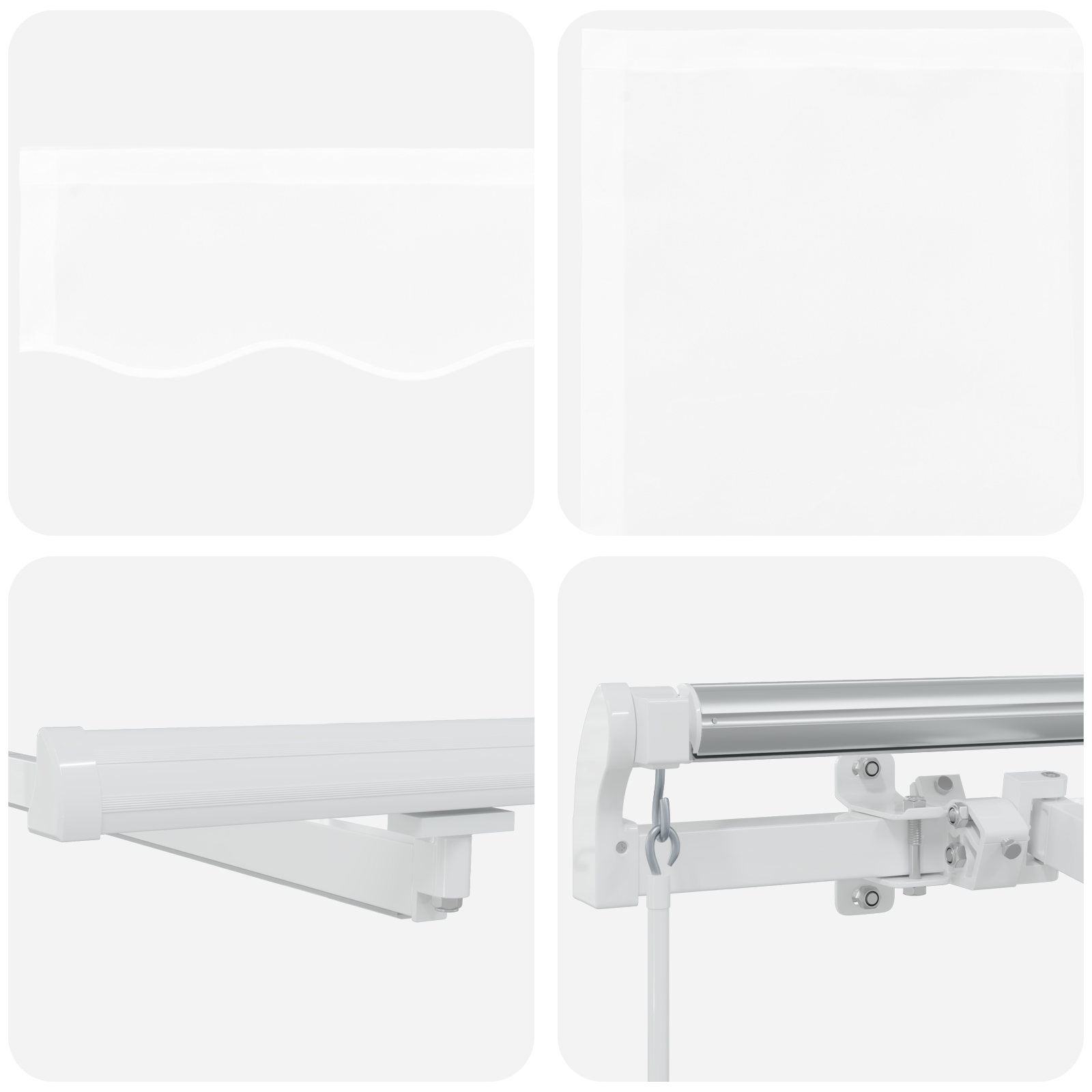 Marchiză manuală retractabilă cu LED Alb 400x300 cm GartenMobel Dekor