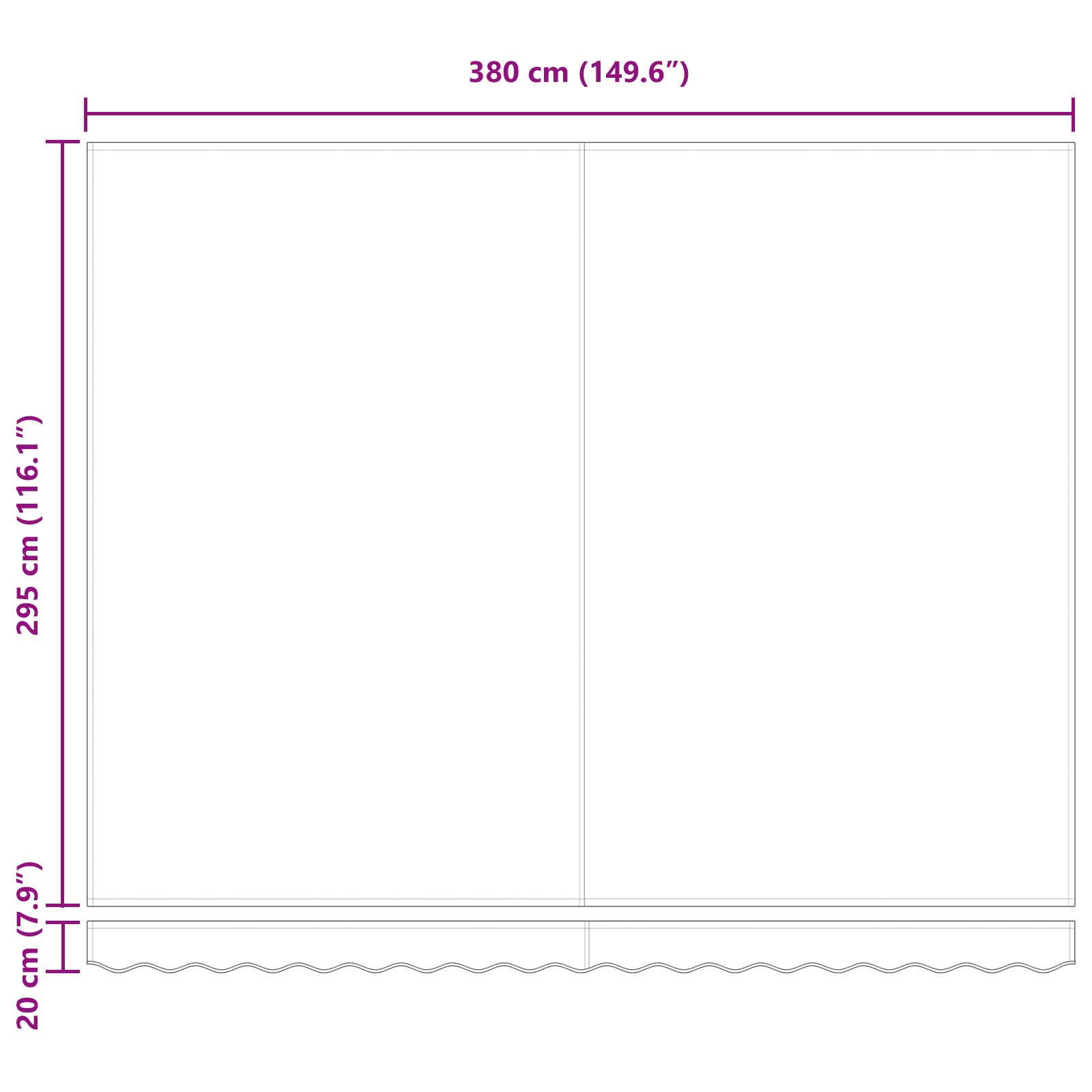 Marchiză manuală retractabilă cu LED Alb 400x300 cm GartenMobel Dekor