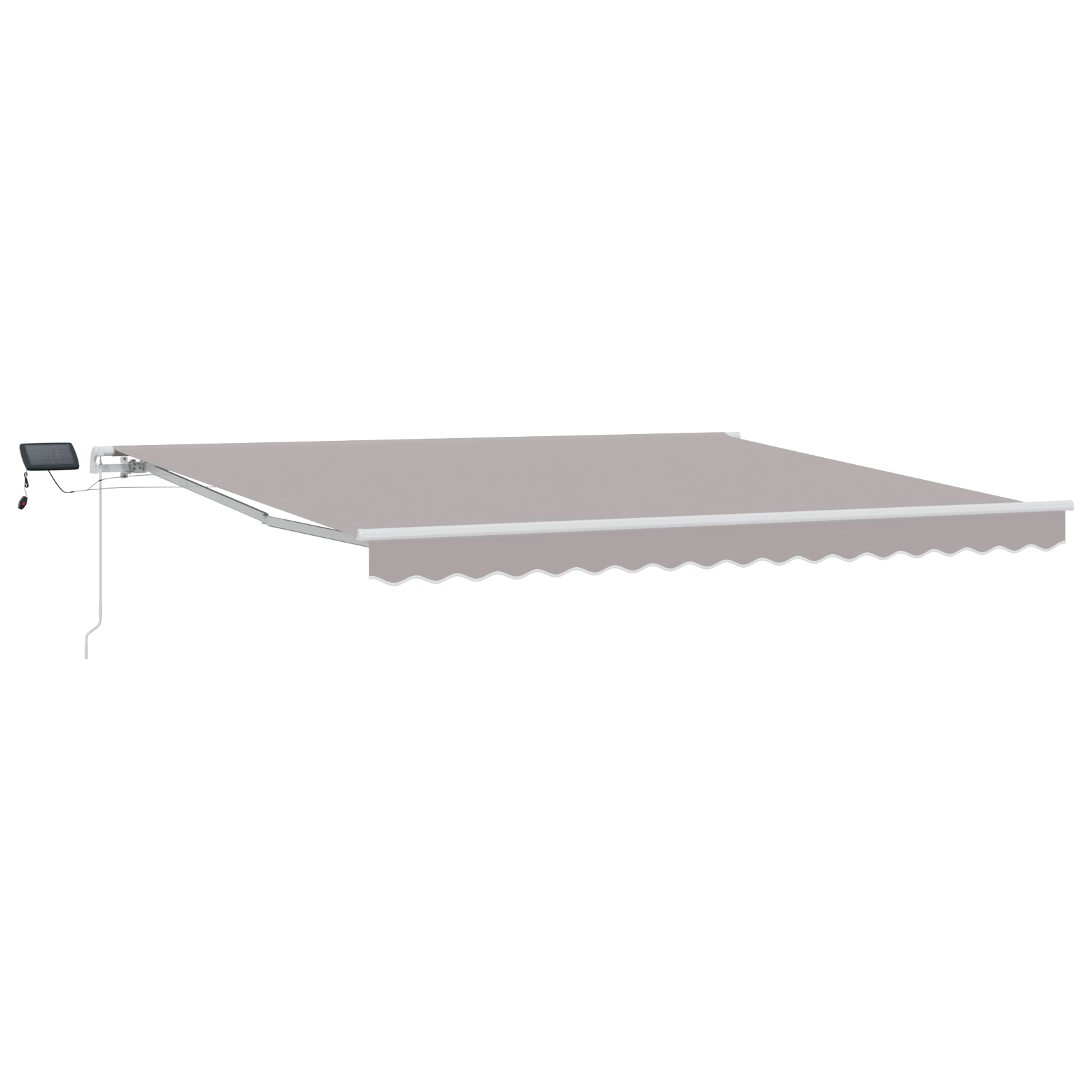 Marchiză manuală retractabilă cu LED gri deschis 400x300 cm GartenMobel Dekor