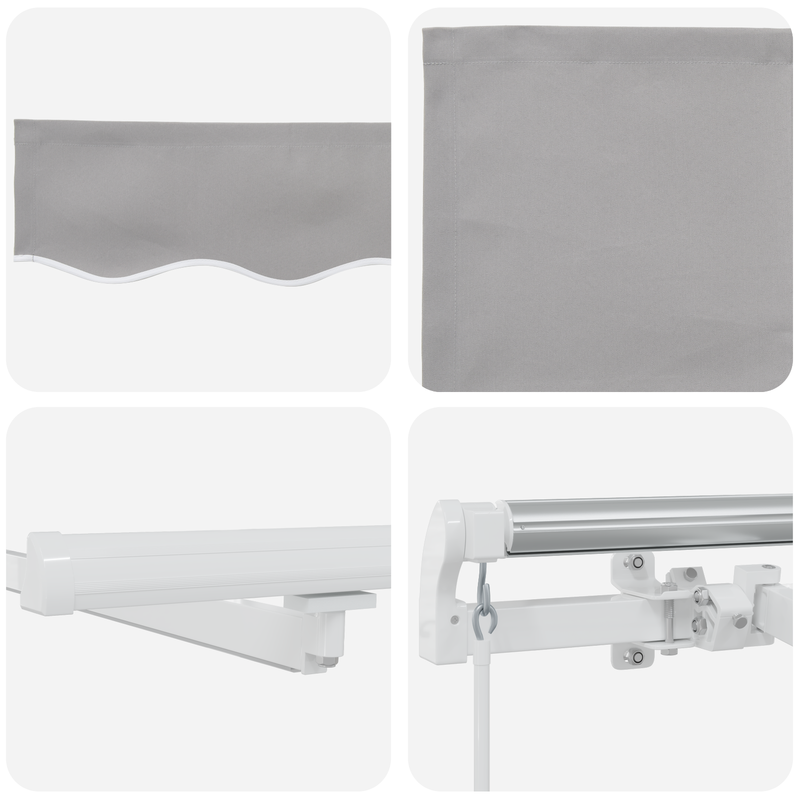 Marchiză manuală retractabilă cu LED gri deschis 400x300 cm GartenMobel Dekor