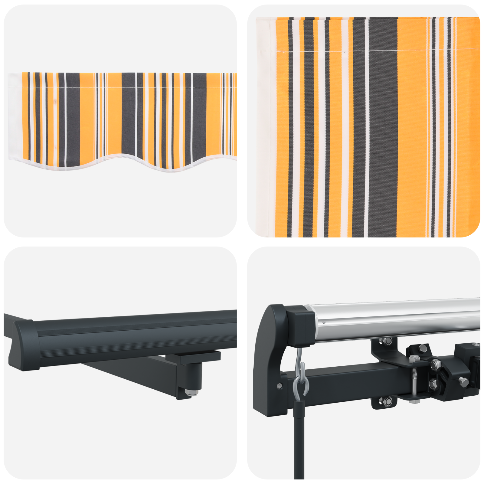Marchiză manuală retractabilă cu dungi multicolore 400x300 cm GartenMobel Dekor