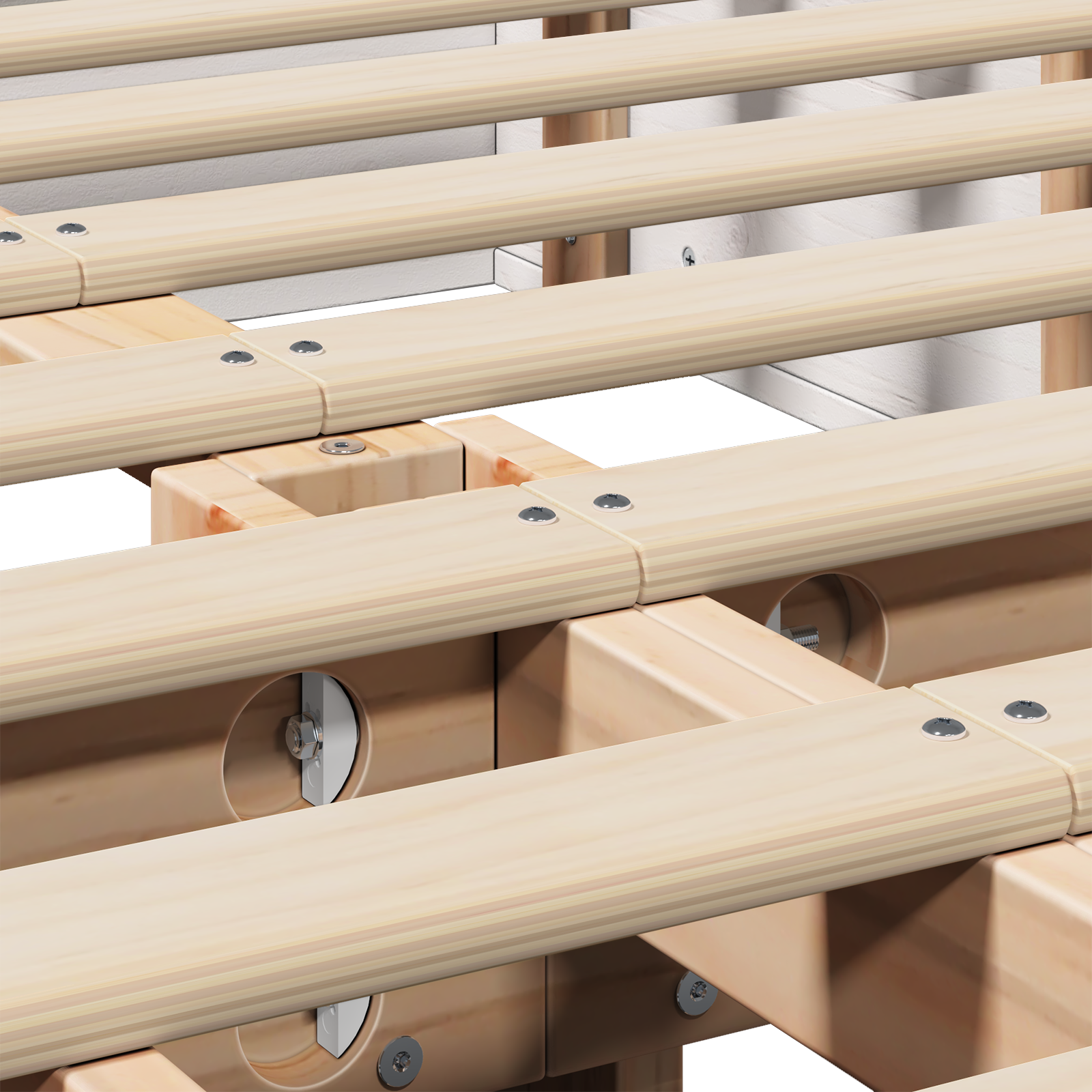 Cadru de pat cu stocare cu ridicare Alb 150x200 cm Lemn masiv Pin GartenMobel Dekor