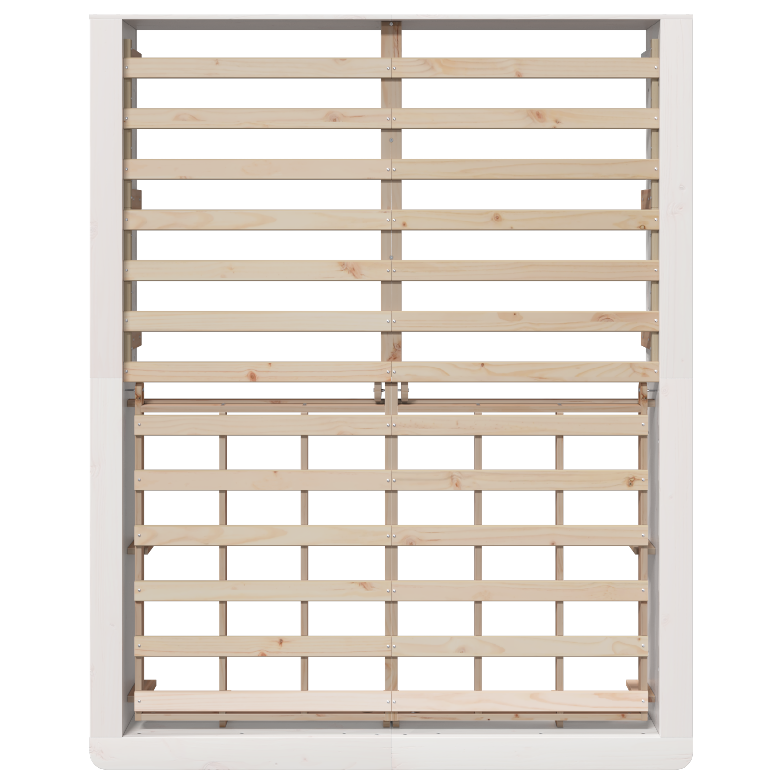 Cadru de pat cu stocare mare Alb 160x200 cm Lemn solid Pin GartenMobel Dekor