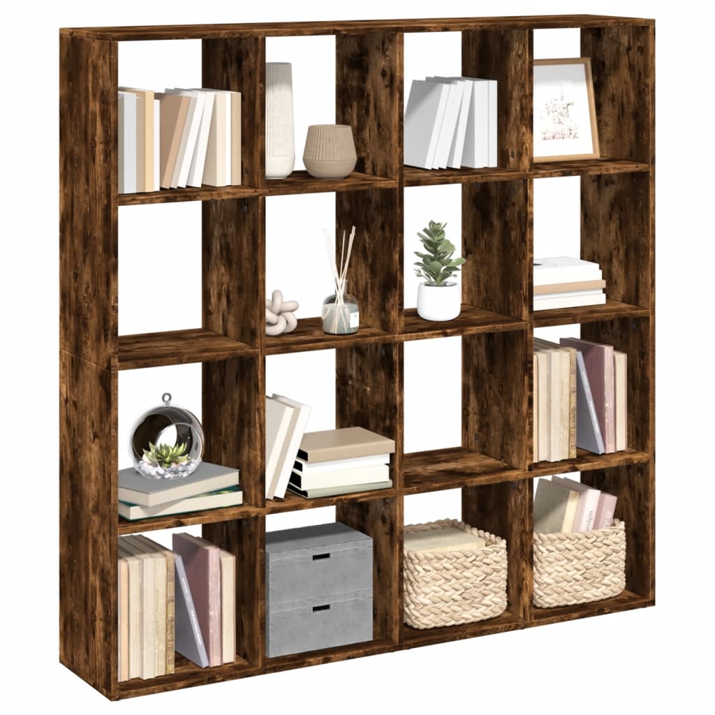Bibliotecă, stejar fumuriu, 137,5x29x137,5 cm, lemn prelucrat GartenMobel Dekor