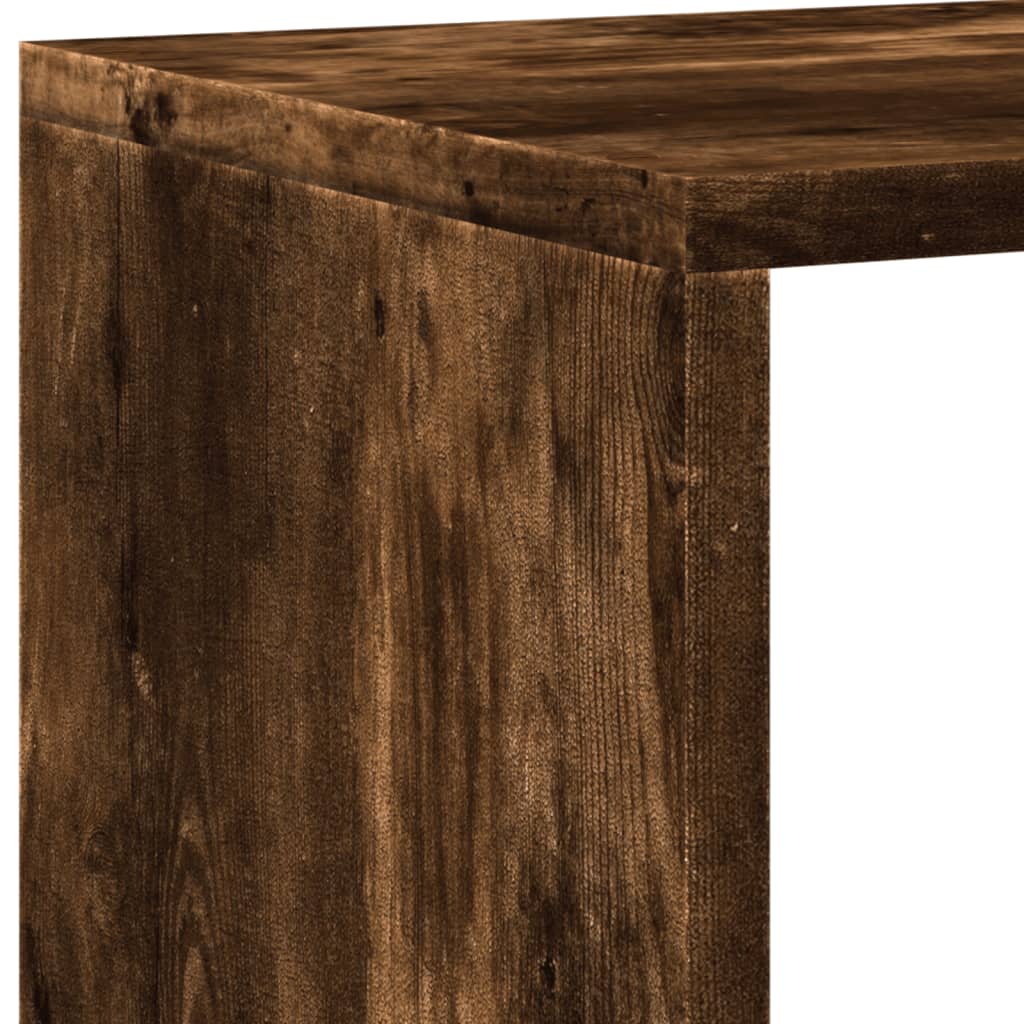Bibliotecă, stejar fumuriu, 137,5x29x137,5 cm, lemn prelucrat GartenMobel Dekor