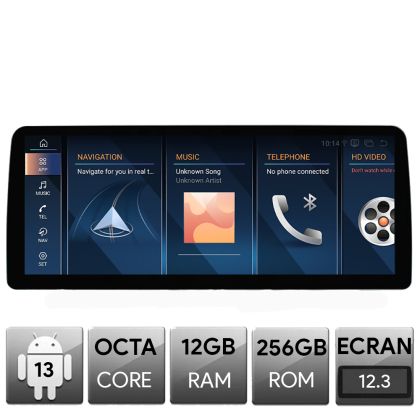 Navigatie BMW X1 E84 2010-2011 cu ecran CIC, Android, Octa Core, 12+256, 12.3