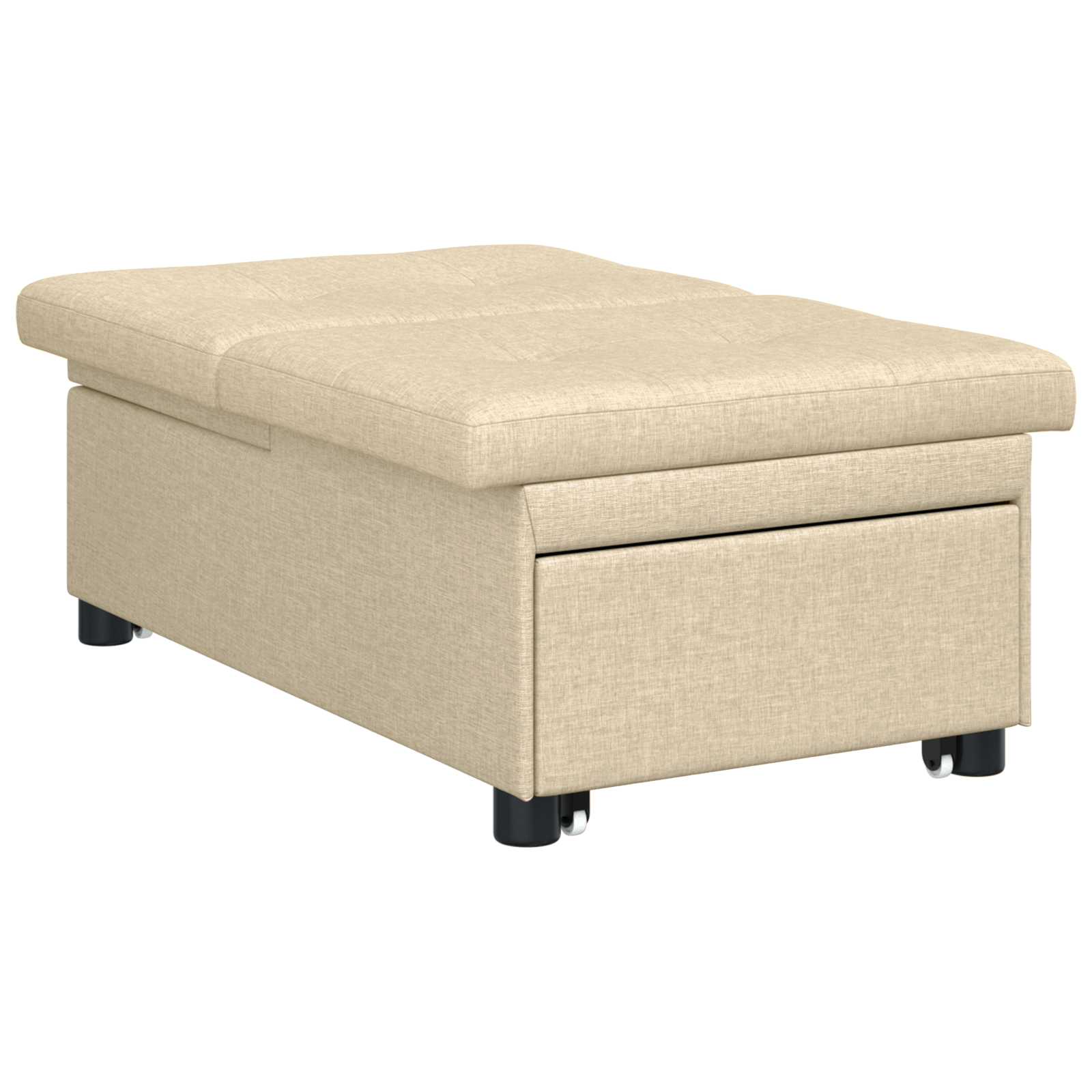 Canapea Pat 3 în 1 cu Design Extensibil în Țesătură Crem GartenMobel Dekor
