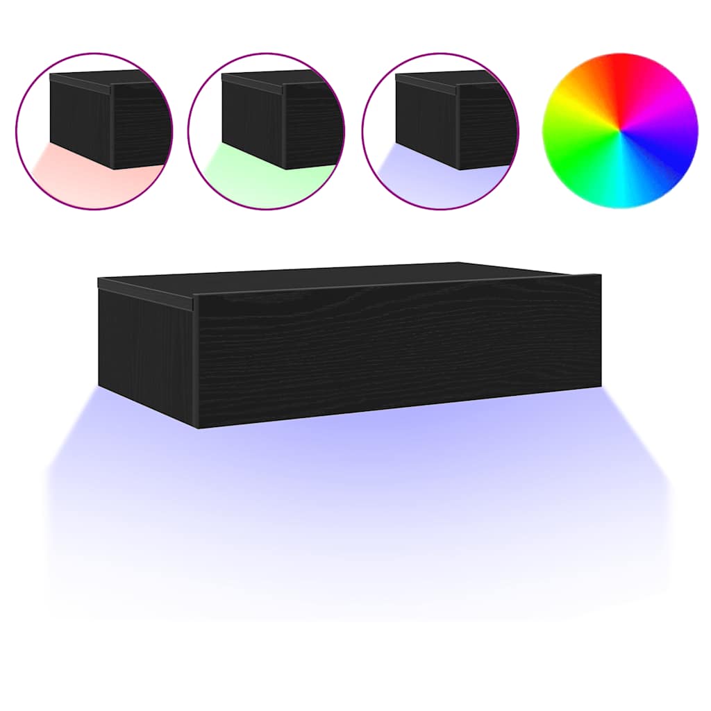 Mobilier TV cu lumini LED, 2 buc., stejar negru, 60x35x15,5 cm GartenMobel Dekor