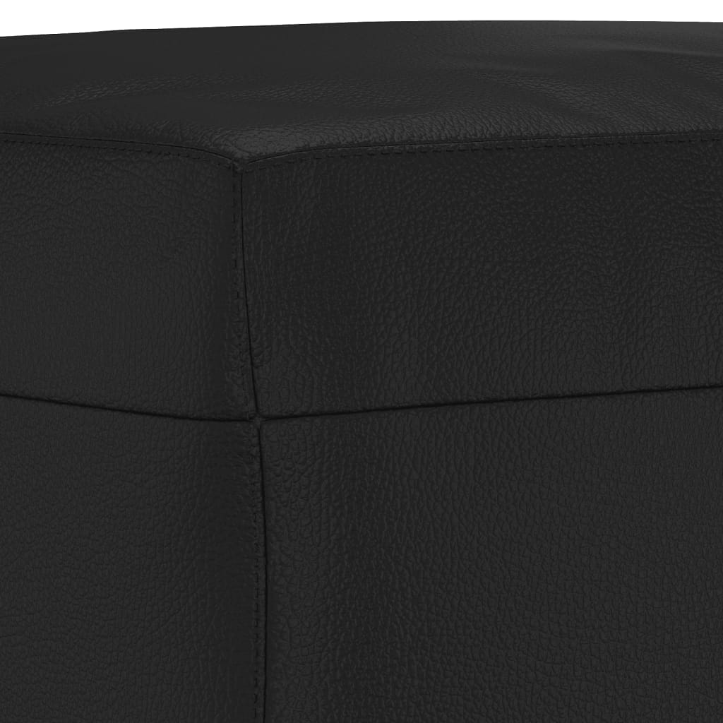 Set de canapele cu perne, 3 piese, negru, piele ecologică GartenMobel Dekor