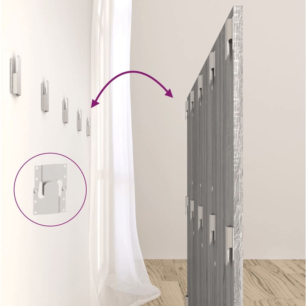 Tăblie de pat cu dulapuri, gri sonoma, lemn prelucrat GartenMobel Dekor