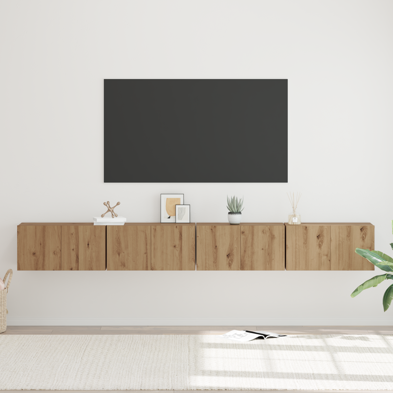 Set comodă TV 4 pcs Stejar artisanal Mediu 60 x 30 x 30.5 cm GartenMobel Dekor