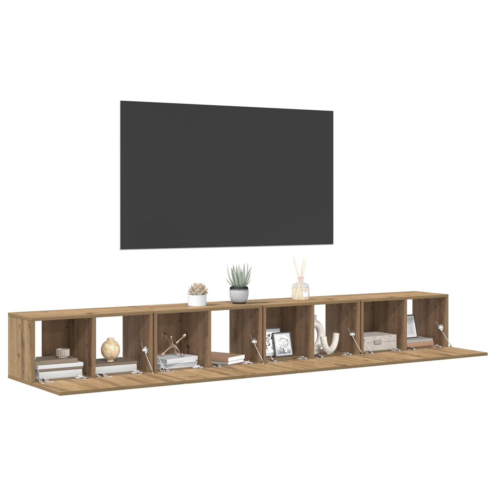 Set comodă TV 4 pcs Stejar artisanal Mediu 60 x 30 x 30.5 cm GartenMobel Dekor