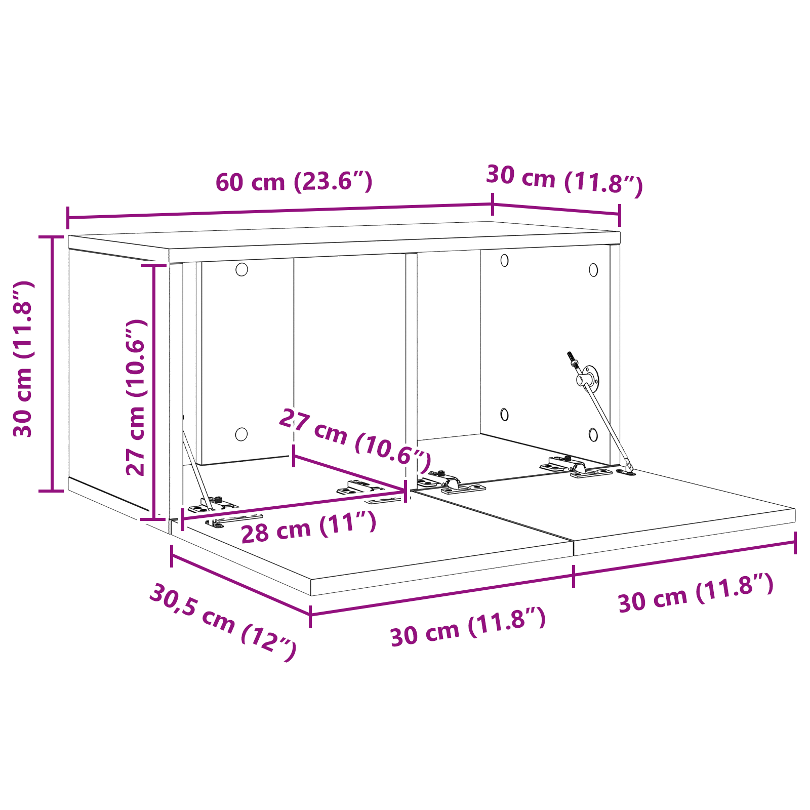 Set comodă TV 4 pcs Stejar artisanal Mediu 60 x 30 x 30.5 cm GartenMobel Dekor