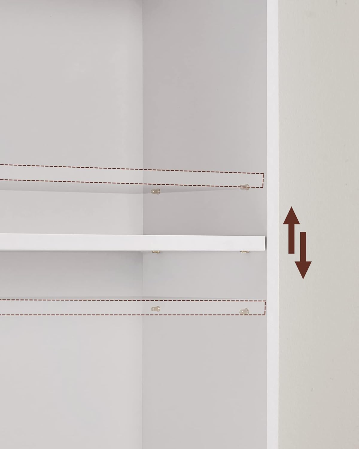 VASAGLE Biblioteca verticala 40x24x179 cm, 6 rafturi din care 4 reglabile, PAL alb mat Household NewTrend