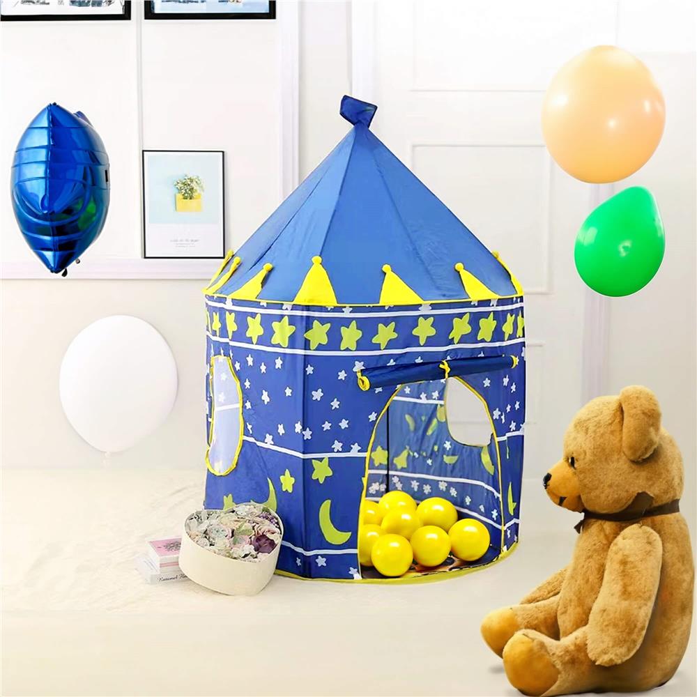 Cort Castel de joaca pentru copii, pliabil, 100x140 cm, albastru Household NewTrend