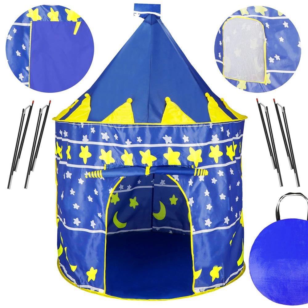 Cort Castel de joaca pentru copii, pliabil, 100x140 cm, albastru Household NewTrend