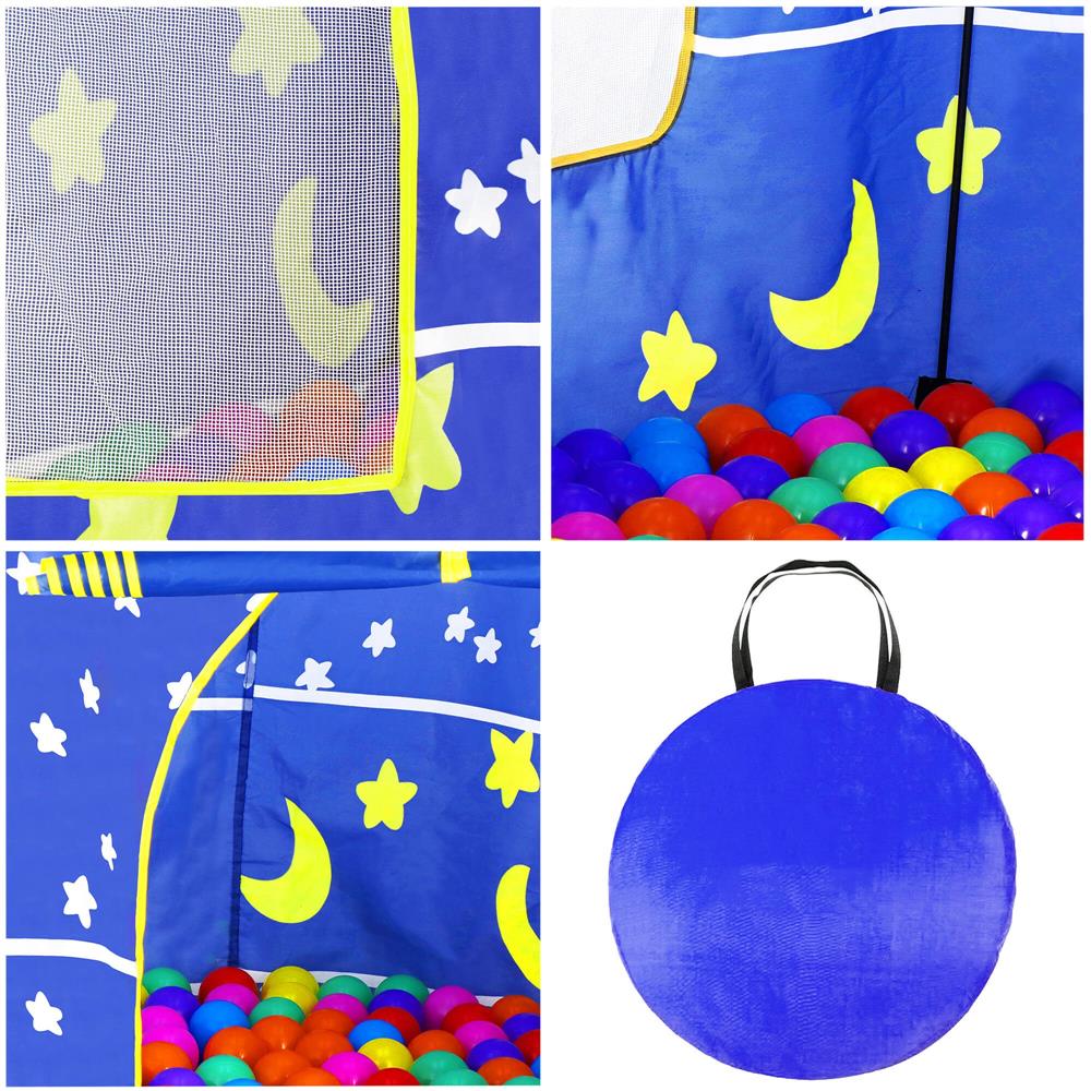 Cort Castel de joaca pentru copii, pliabil, 100x140 cm, albastru Household NewTrend