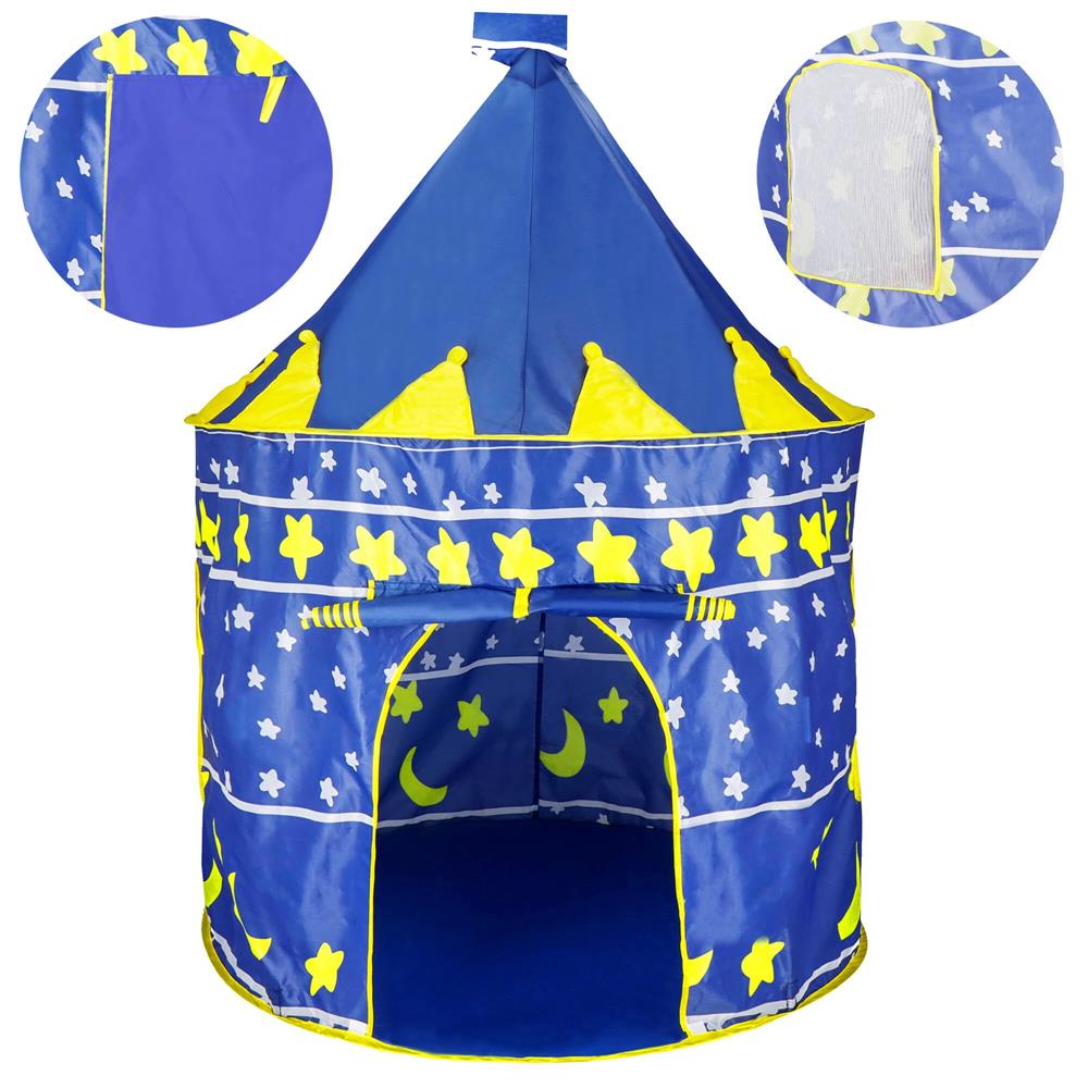 Cort Castel de joaca pentru copii, pliabil, 100x140 cm, albastru Household NewTrend