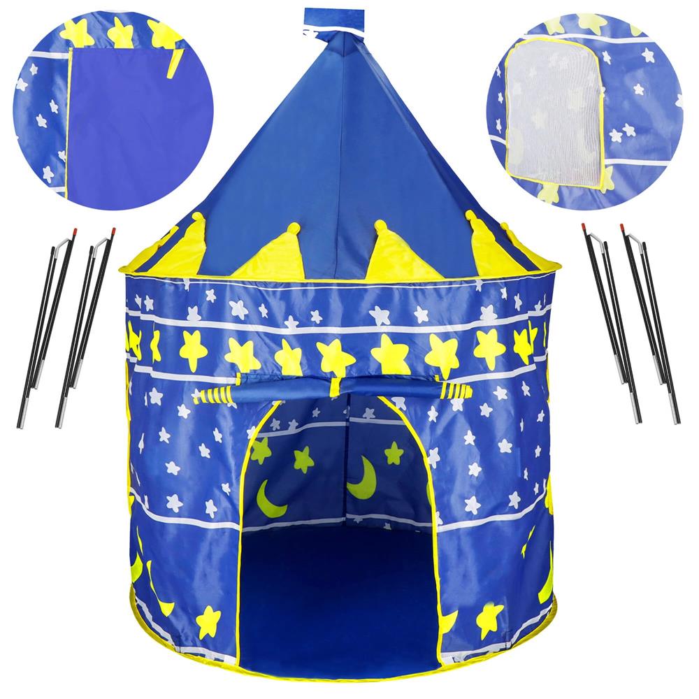Cort Castel de joaca pentru copii, pliabil, 100x140 cm, albastru Household NewTrend