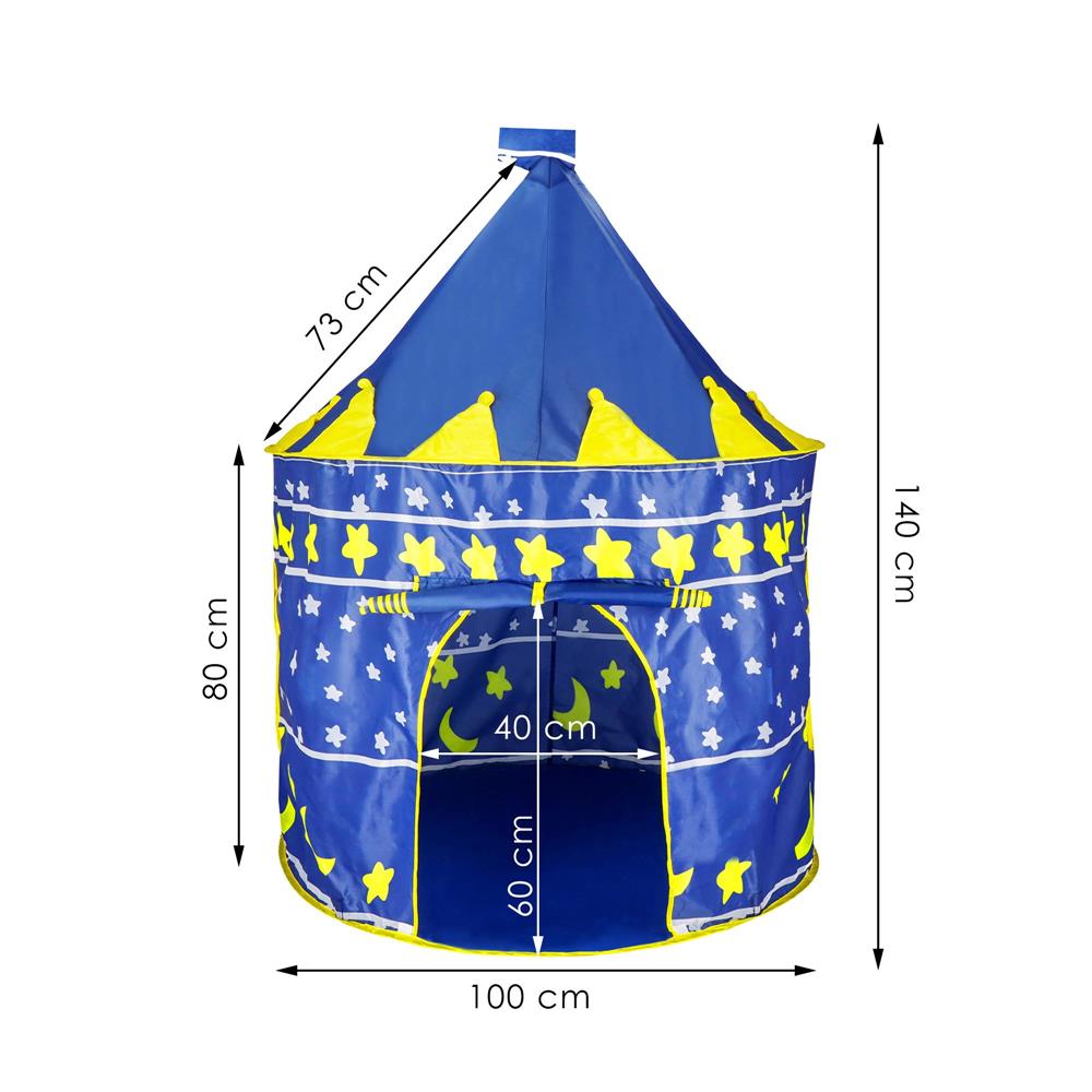 Cort Castel de joaca pentru copii, pliabil, 100x140 cm, albastru Household NewTrend