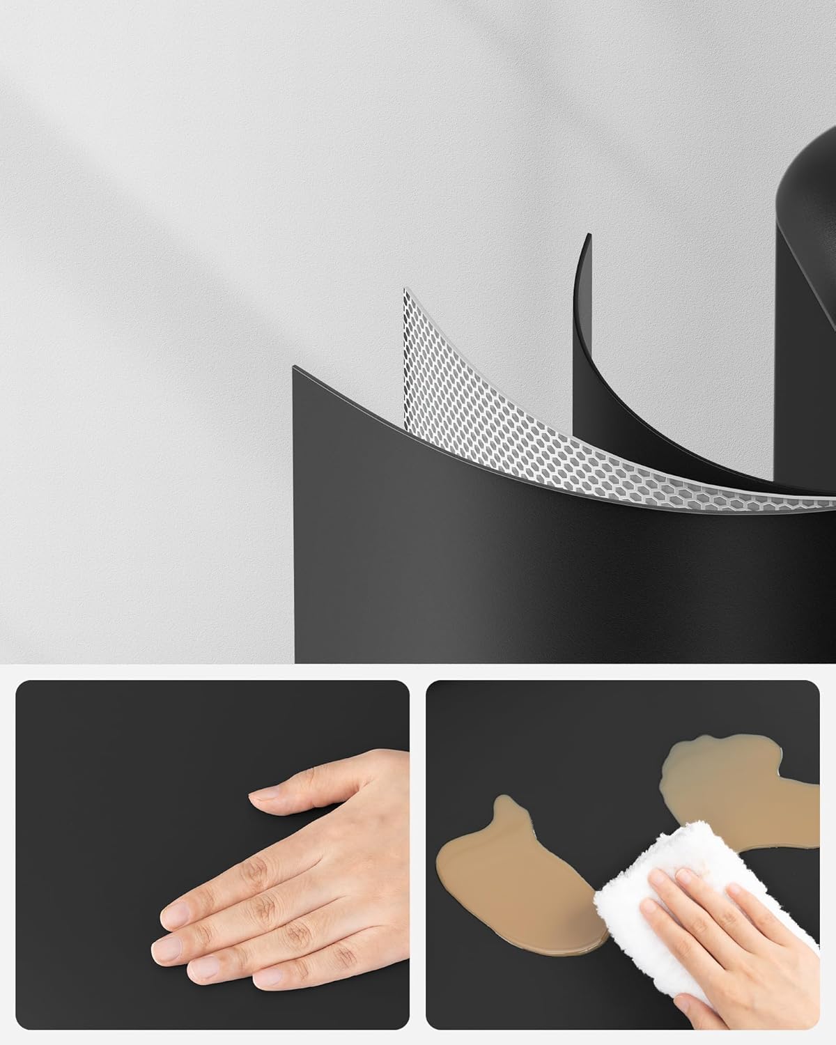 SONGMICS Cos de gunoi din otel, cu pedala si soft-close, galeata interioara, 30 litri, negru Household NewTrend