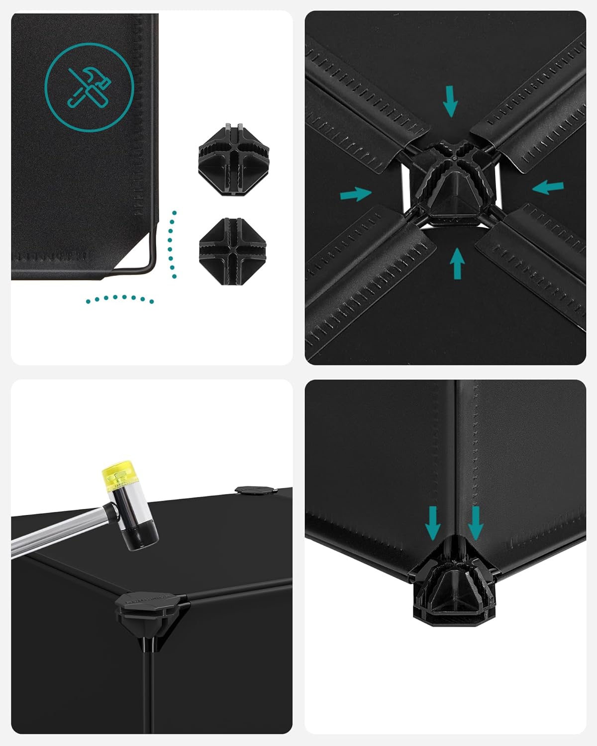 SONGMICS Dulap de depozitare pantofi modular, configurabil cu 10 compartimente, 43x31x173 cm, negru Household NewTrend