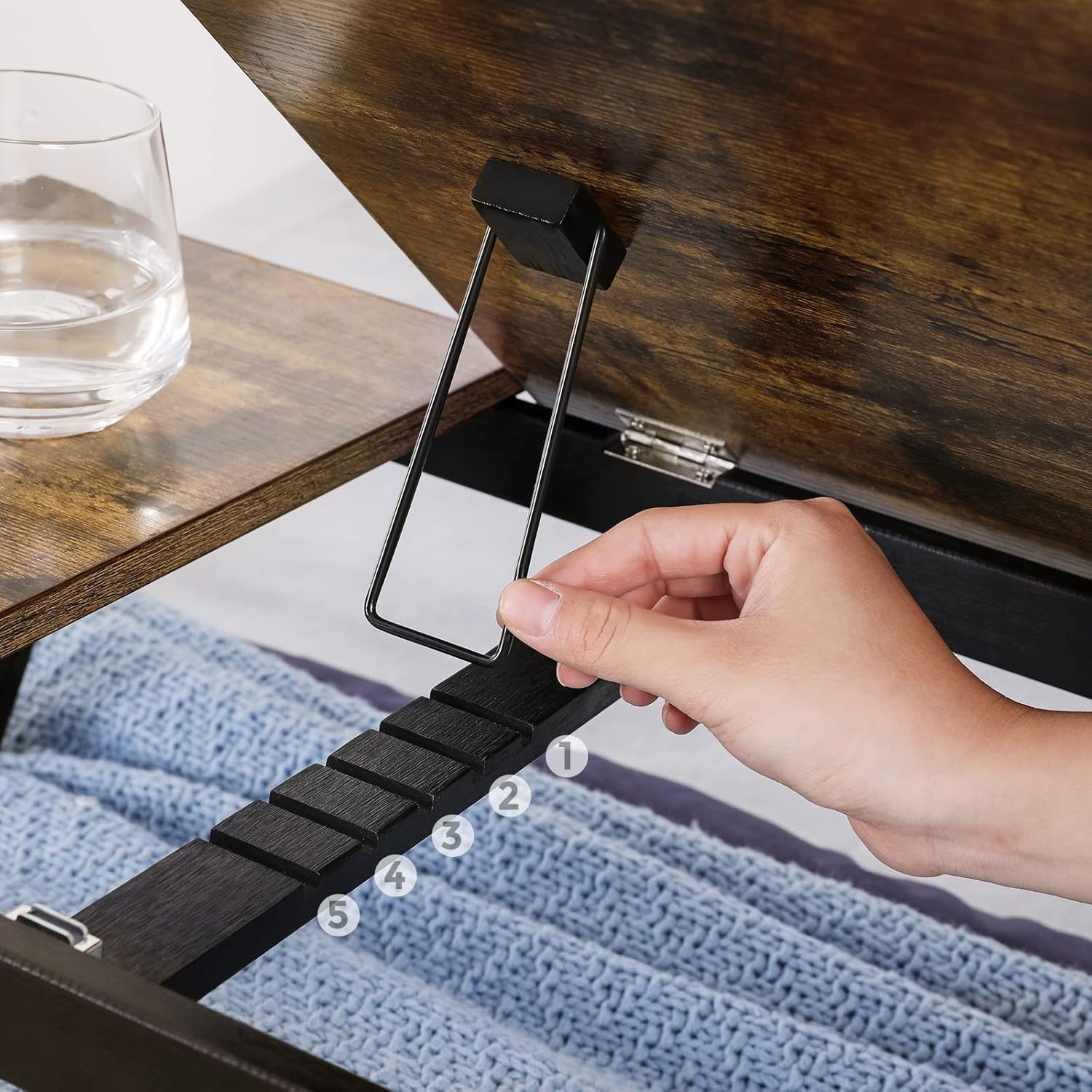 SONGMICS Masa de pat pentru laptop, plabila si reglabila, 55x35x23 cm, maro Household NewTrend