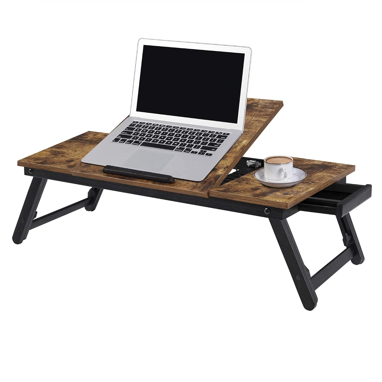 SONGMICS Masa de pat pentru laptop, plabila si reglabila, 71x35x23 cm, maro Household NewTrend