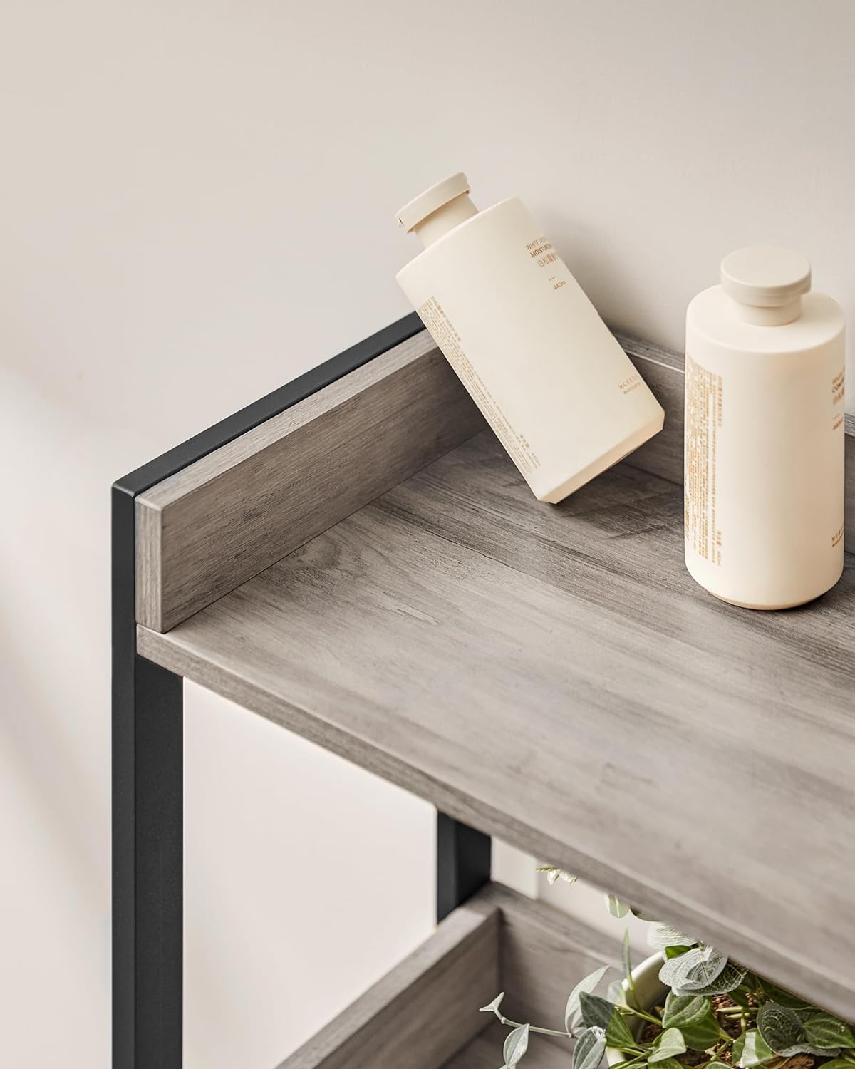 VASAGLE Raft de depozitare pentru baie, suprapunere peste masina spalat sau vas WC, 25x63x165 cm, gri Household NewTrend