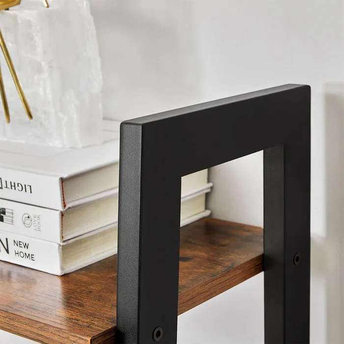 VASAGLE Biblioteca tip scara, cadru otel cu 4 polite din MDF, stil industrial, 56x34x138cm, maro rustic Household NewTrend