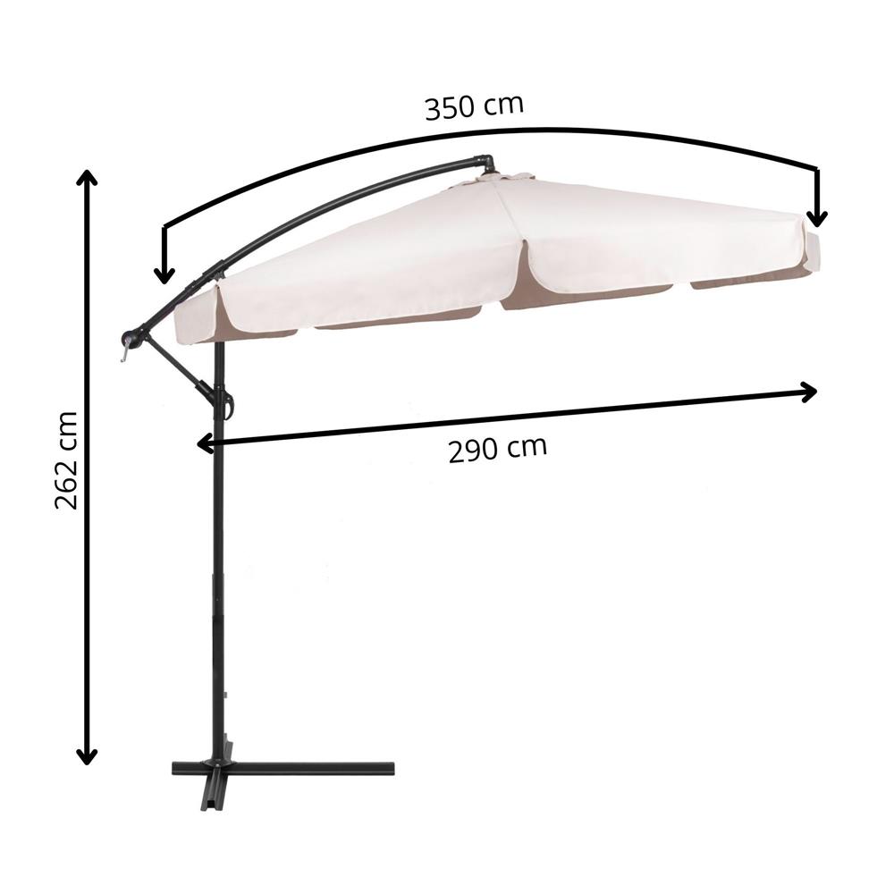 Umbrela de gradina cu brat lateral banana, cu husa, 300cm, bej Household NewTrend