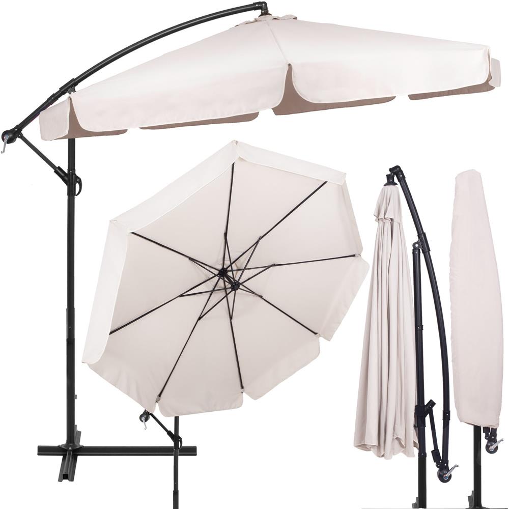 Umbrela de gradina cu brat lateral banana, cu husa, 300cm, bej Household NewTrend