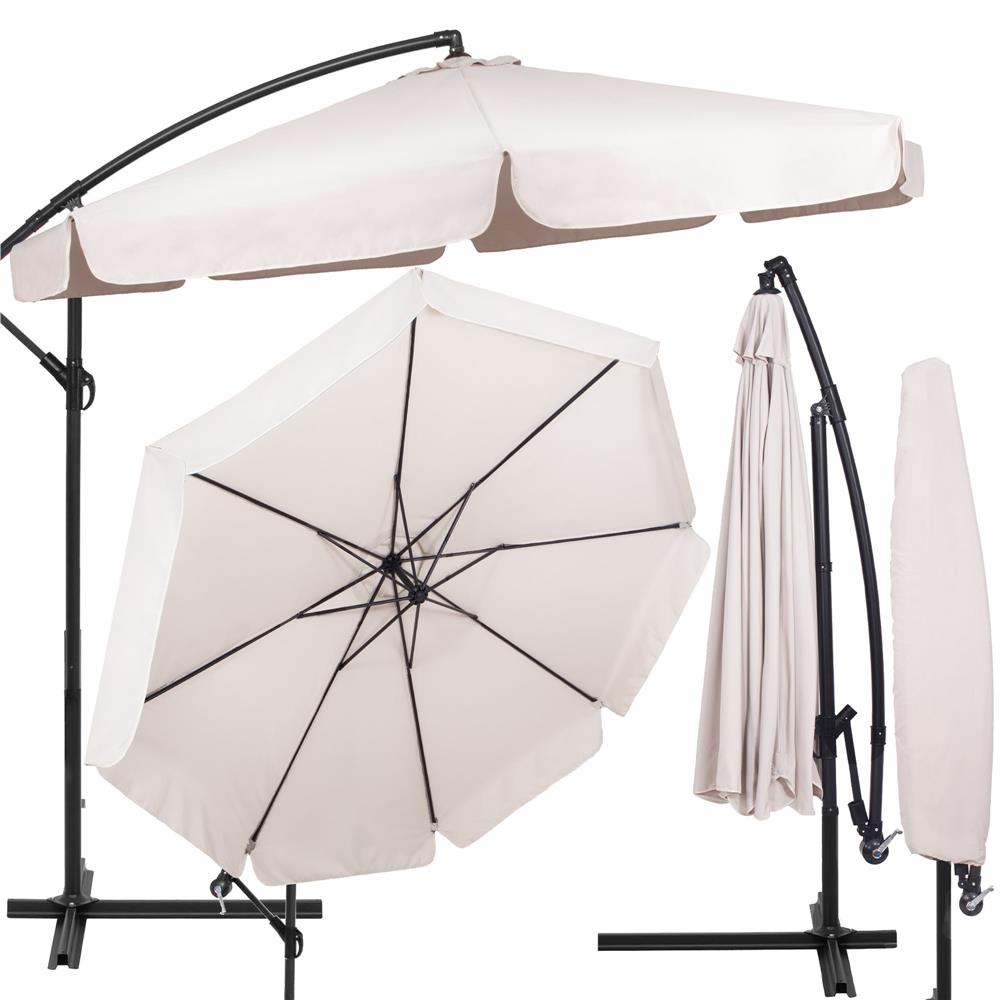 Umbrela de gradina cu brat lateral banana, cu husa, 300cm, bej Household NewTrend